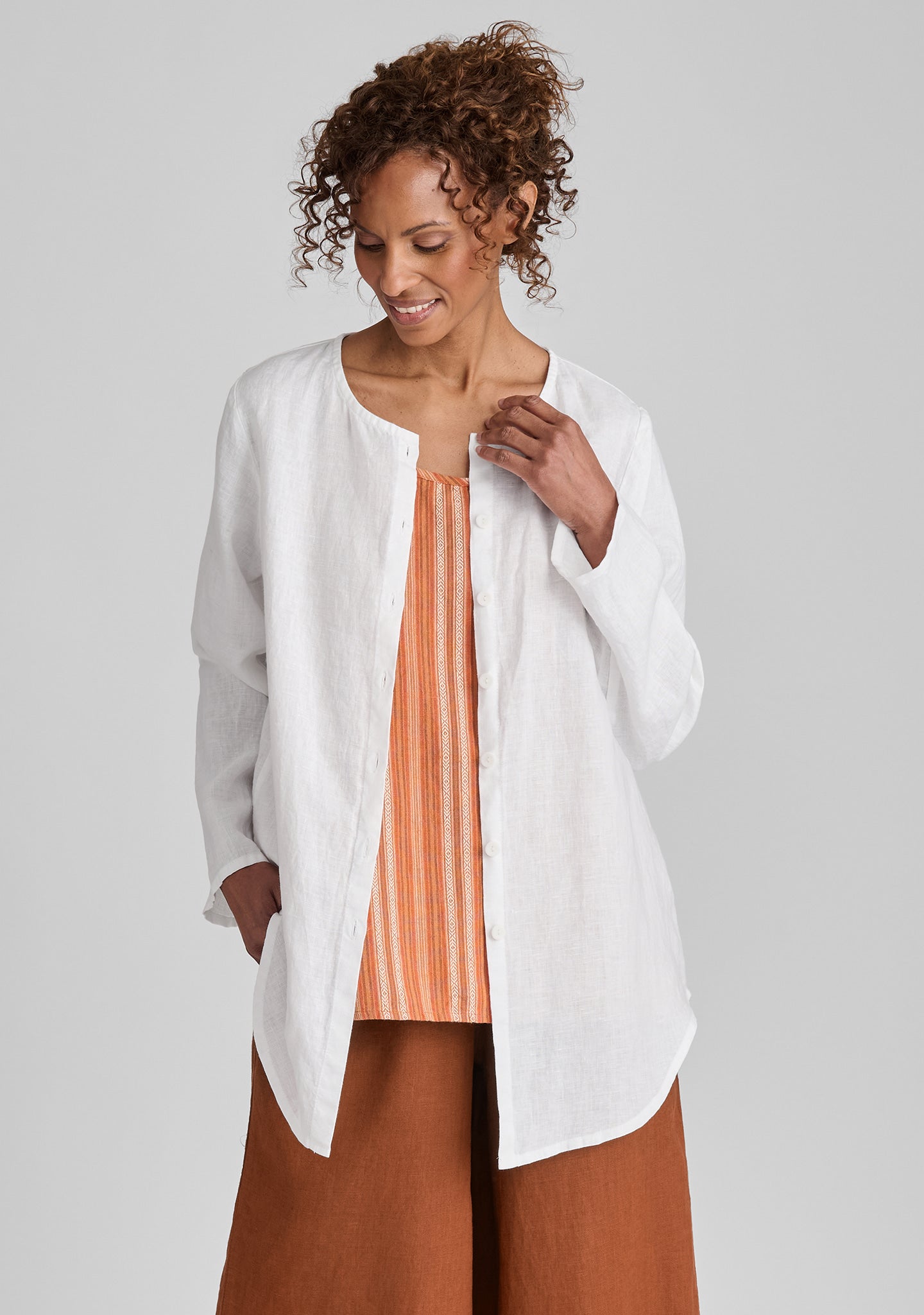 Gotcha Blouse Linen Cardigan - Women's Lightweight Summer Cover-Up for Beach, Office & Casual Wear