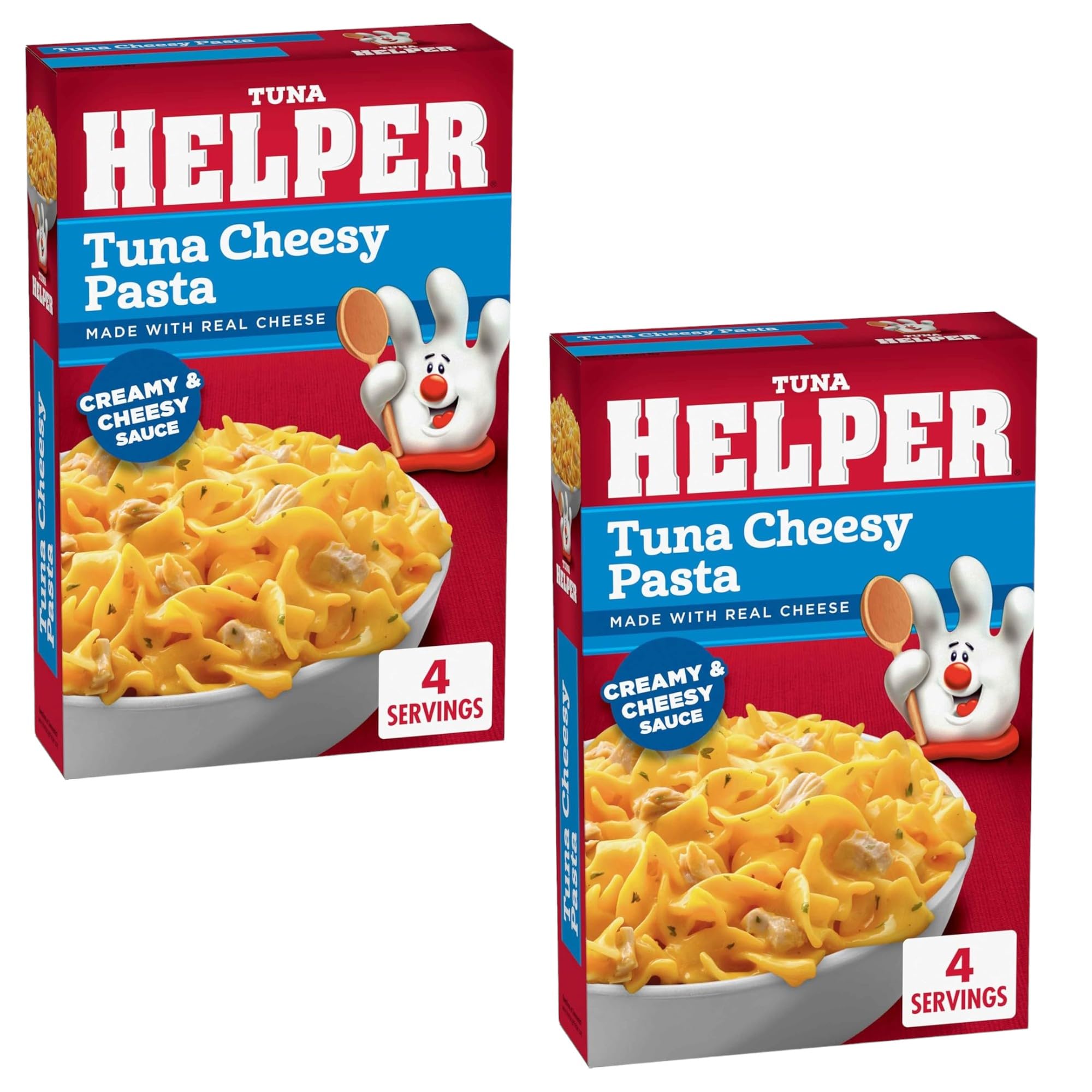 Tuna Helper Cheesy Pasta Dinner Kit - 5.3 oz Box (Pack of 2) with Free V2U Utensil Set | Easy Meal Prep for Camping, College Dorms & Quick Family Dinners