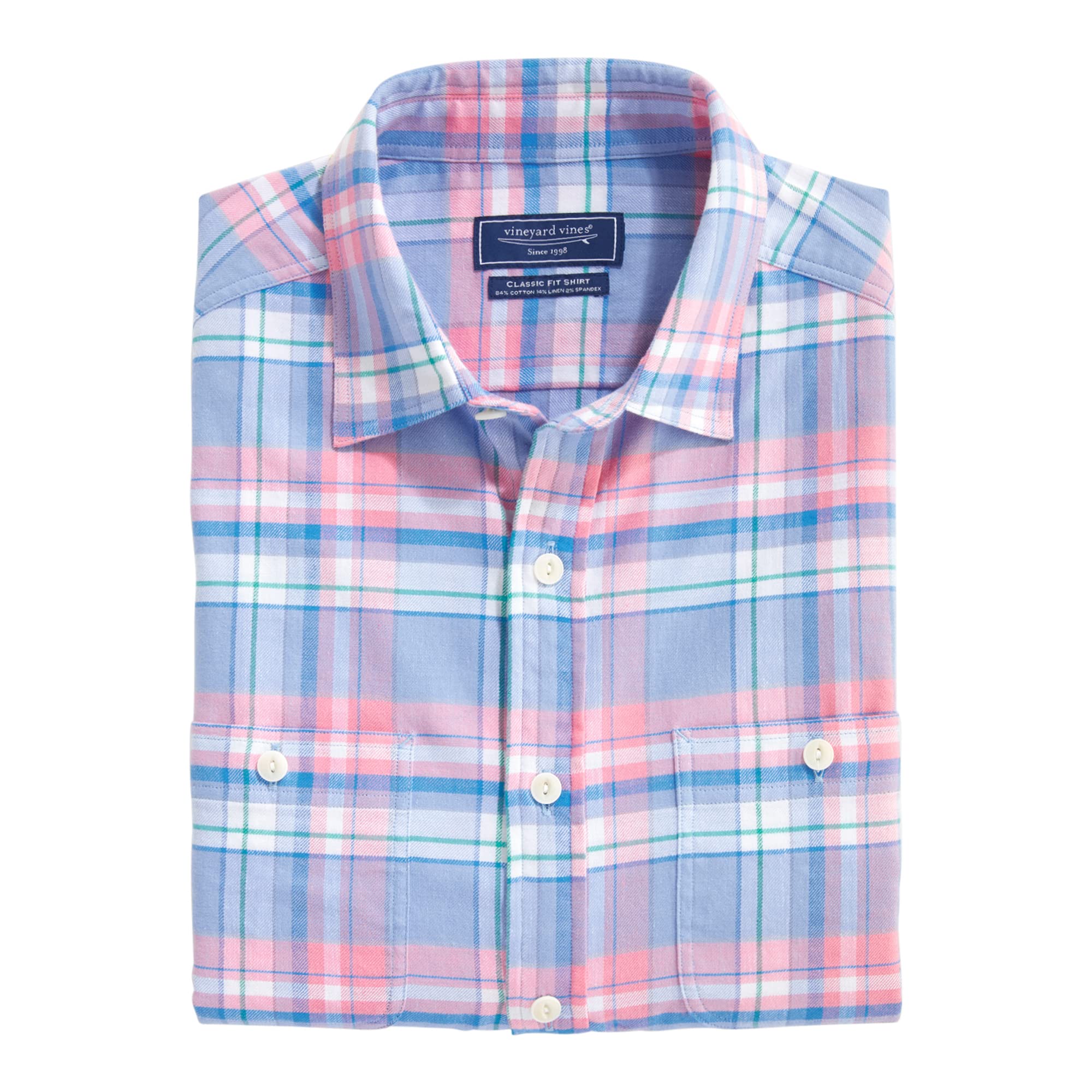 Vineyard Vines Men's Classic Fit Plaid Island Twill Button-Down Shirt | Casual & Dressy Oxford Shirt for Work, Date Night & Outdoor Events