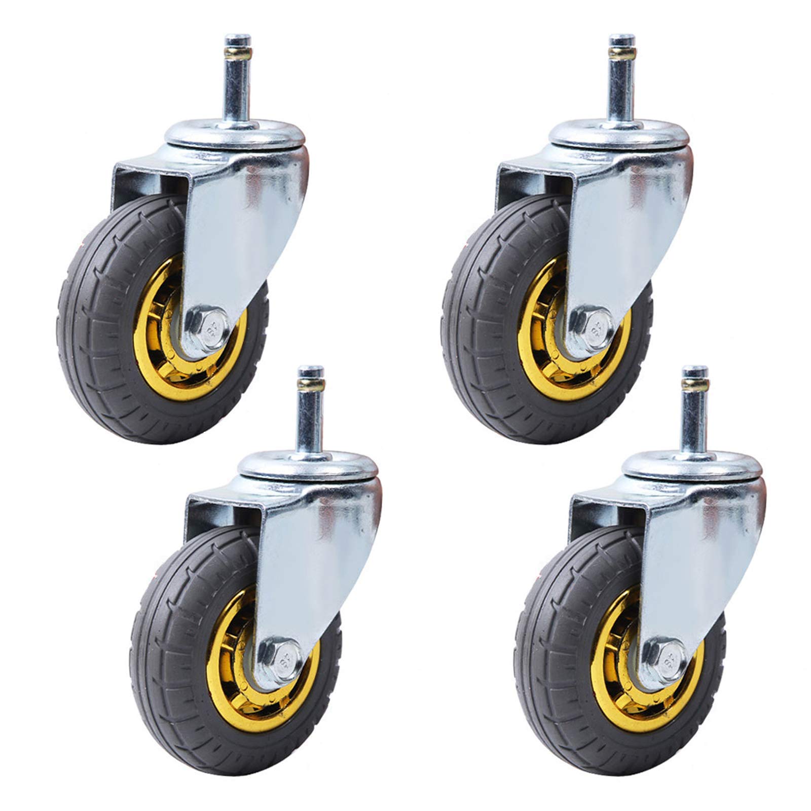 ZCYXQR 3 Inch Heavy Duty Swivel Caster Wheels Set - Universal Rubber Furniture Wheels for Trolleys, Carts & Industrial Equipment | Smooth Mobility for Warehouses, Workshops & Home Furniture Moving