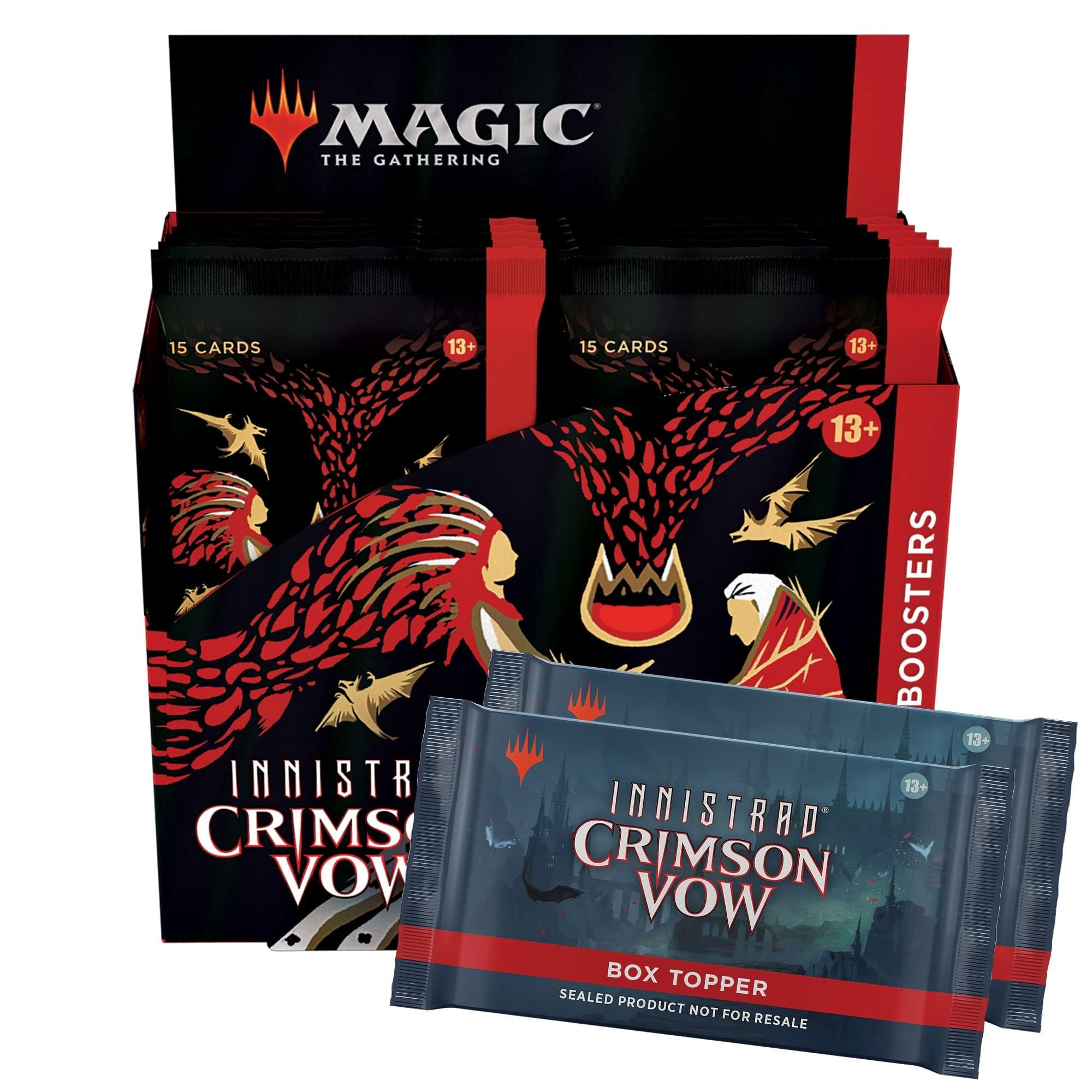 Magic: The Gathering Innistrad: Crimson Vow Collector Booster Box - 12 Packs + 2 Dracula Box Toppers (182 Cards) | MTG Booster Box for Collectors & Players | Perfect for Game Nights & Tournaments