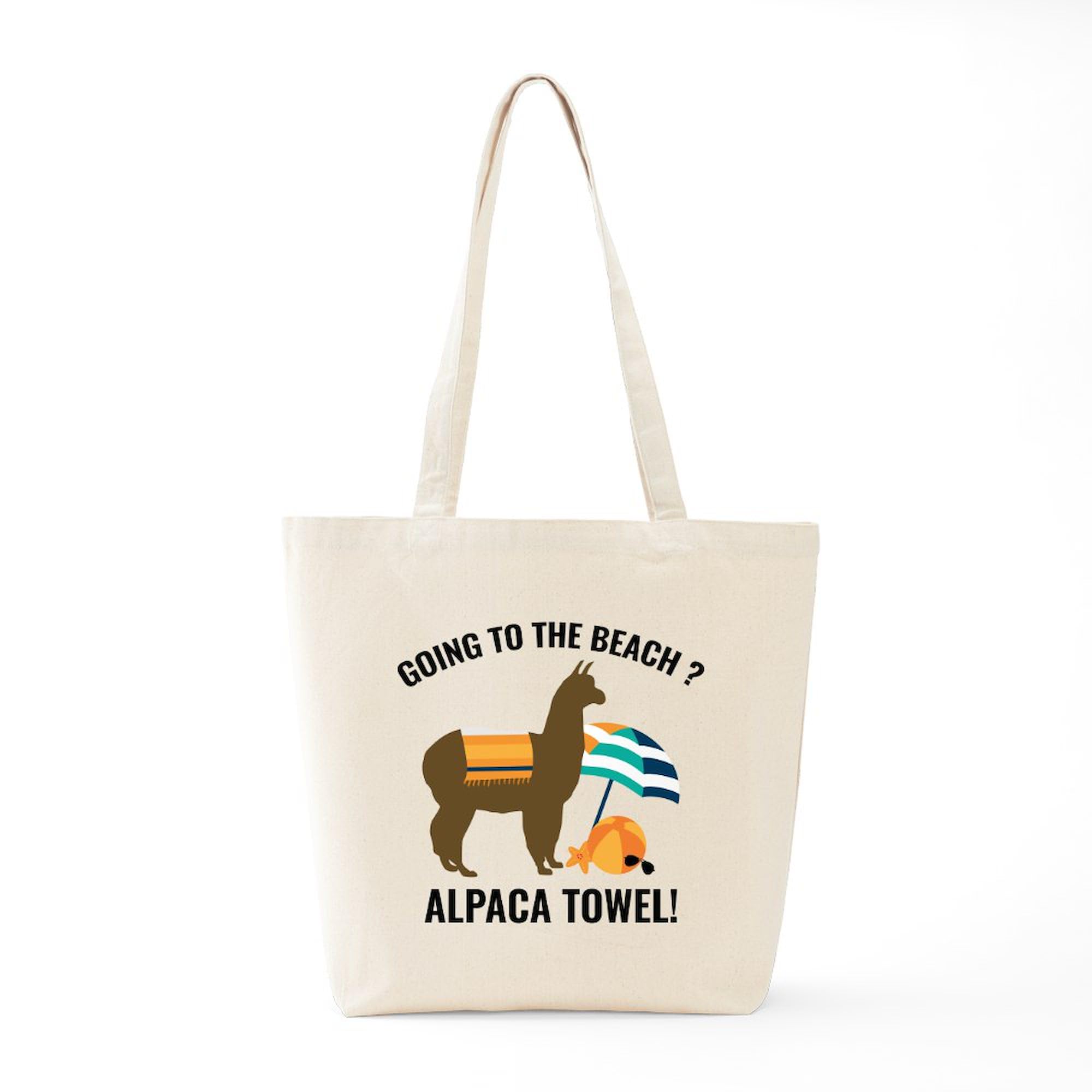 **Alpaca Towel Tote Bag - Natural Canvas Reusable Shopping Bag for Beach, Gym & Groceries | Eco-Friendly & Durable**