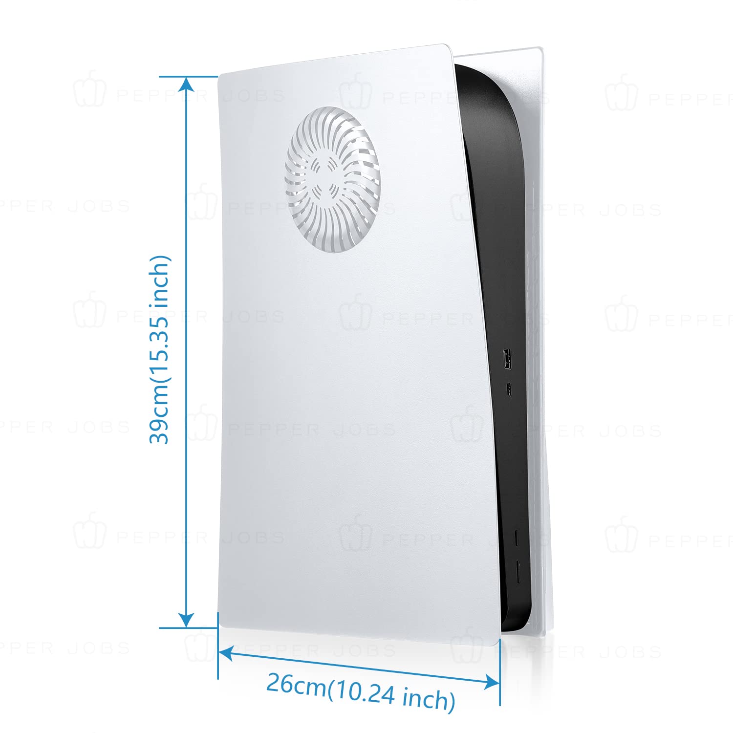 PS5 Console Cover with Cooling Vents & Dust Filter - ABS Anti-Scratch Replacement Shell Faceplate for PS5 Disc Edition (White) - Perfect for Gaming Protection & Customization