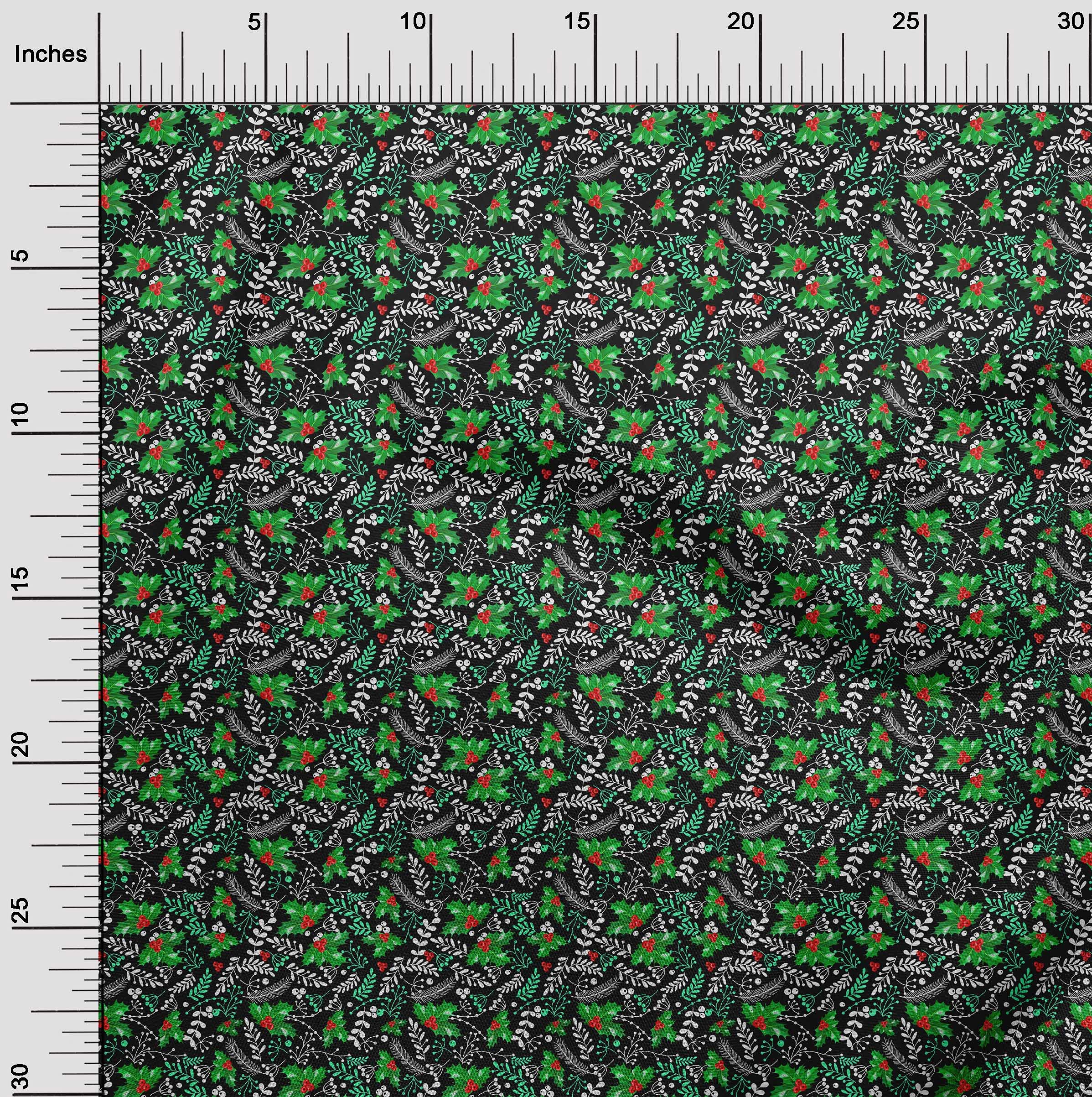 Velvet Black Christmas Dress Fabric - 58 Inch Wide Printed Material by The Yard | Perfect for Holiday Dresses, Party Outfits & Festive Decorations
