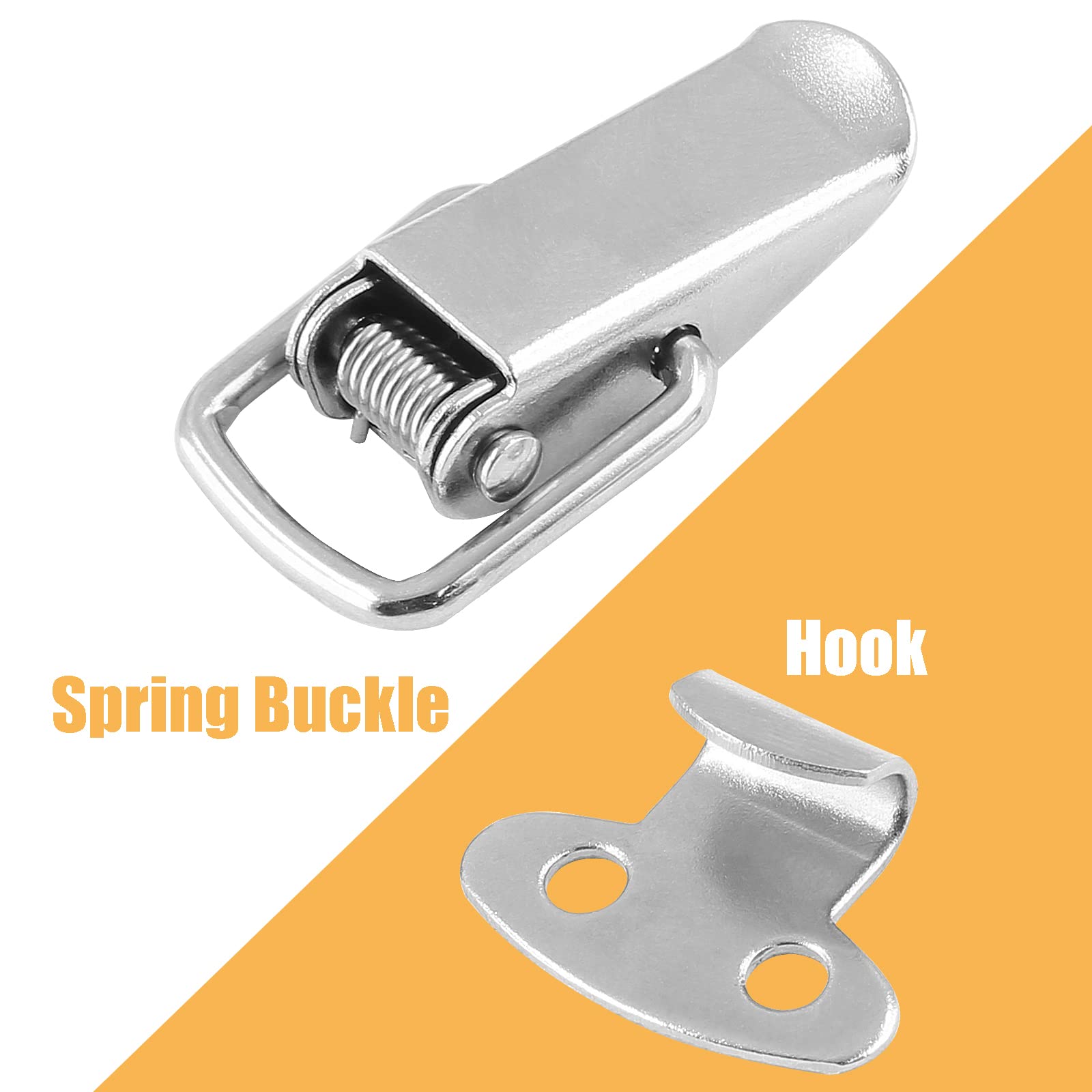 8Pcs Stainless Steel Spring Loaded Toggle Latch Lock - 48mm (1.89