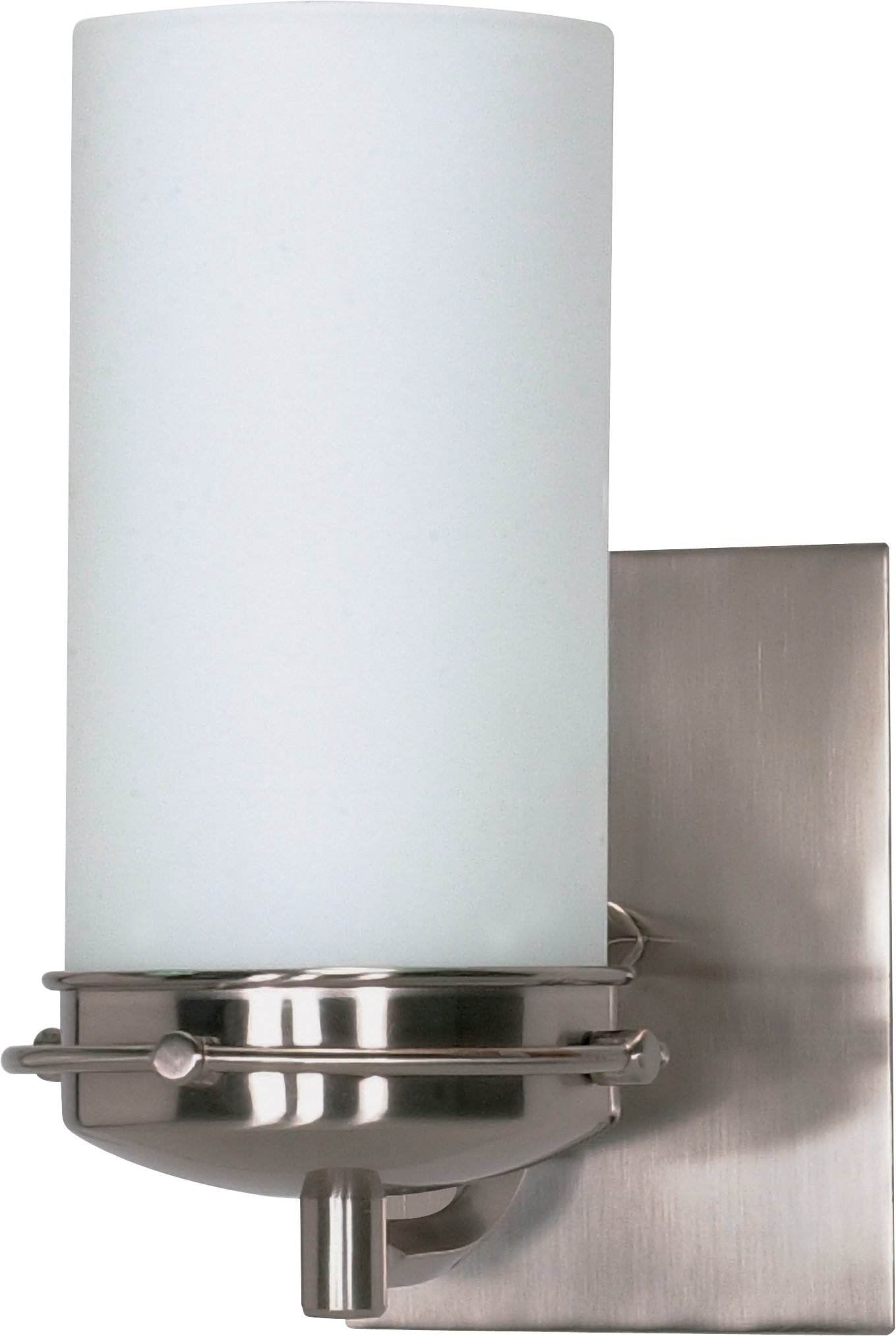 Nuvo 60/611 Single Light Bathroom Vanity Fixture - 1 Light Satin Frosted Glass Shade with Brushed Nickel Finish - Perfect for Bathroom, Powder Room & Dressing Area Lighting