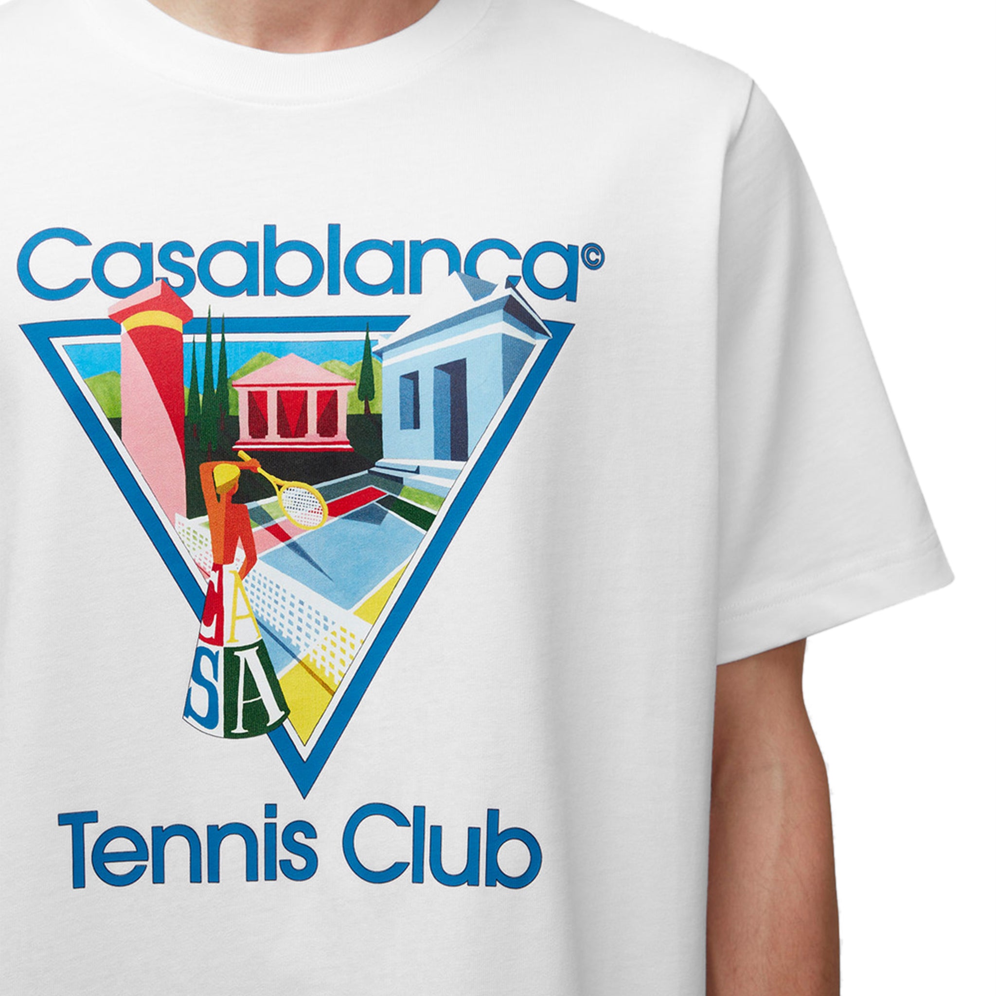 Casablanca La Joueuse White T-Shirt - Women's Fashion Cotton Tee for Casual Wear & Street Style