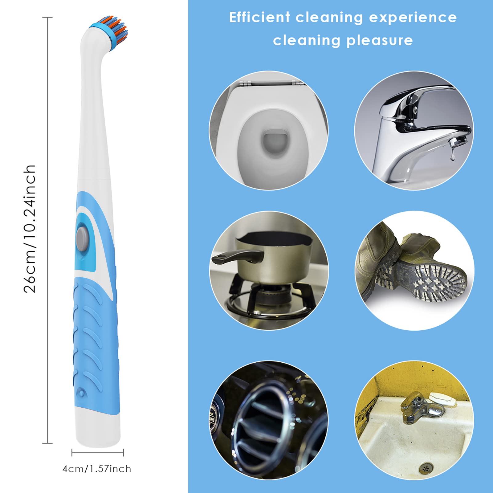 FAMKIT Electric Cleaning Brush with Oscillating Power Scrubber - Multi-Surface Household Cleaning Tool for Bathroom, Kitchen, Tiles & Grout | Perfect for Deep Cleaning Showers, Sinks & Countertops