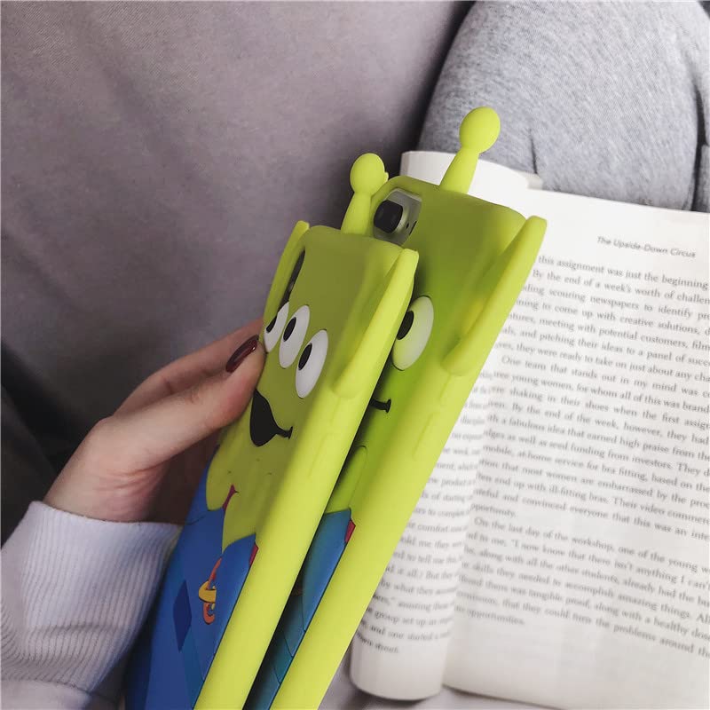 Shockproof Soft Silicone Phone Case for Apple iPhone 13 Pro - 3D Cartoon Alien Toy Story Design in Green & Blue | Cute, Durable Protective Cover for Kids, Women | Perfect for Daily Use, School, Work & Travel