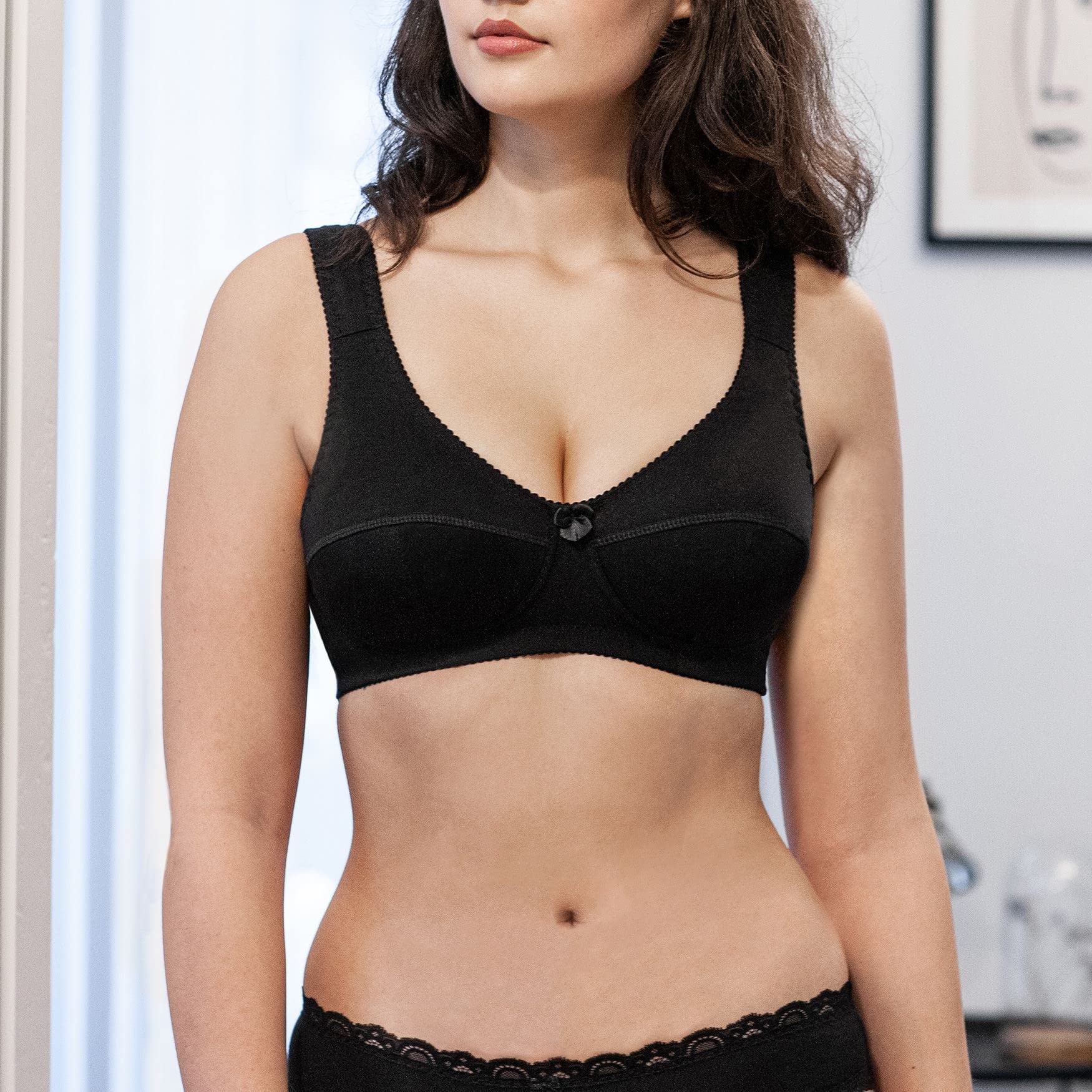 Frugue Cotton Wireless Comfort Sleep Plus Size Bra - Soft Support for Relaxing at Home, Lounging & Nighttime Comfort
