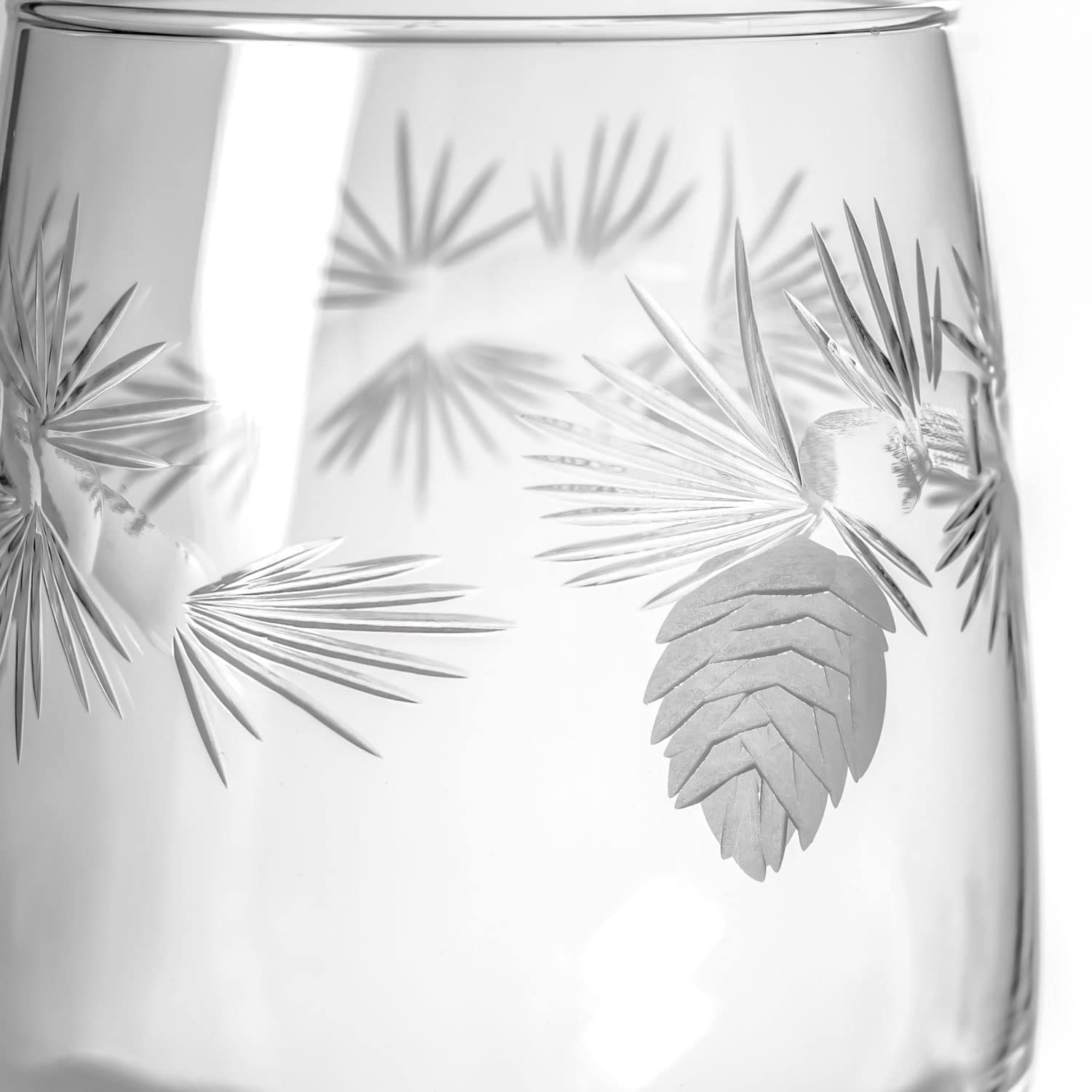 Premium Rolf Glass Icy Pine White Wine Glasses Set of 4 - 12 oz Stemmed Crystal Clear Lead-Free Etched Wine Glasses - Handcrafted in USA by Thomas Conrad Pittsburgh - Perfect for Dinner Parties, Weddings & Holiday Entertaining
