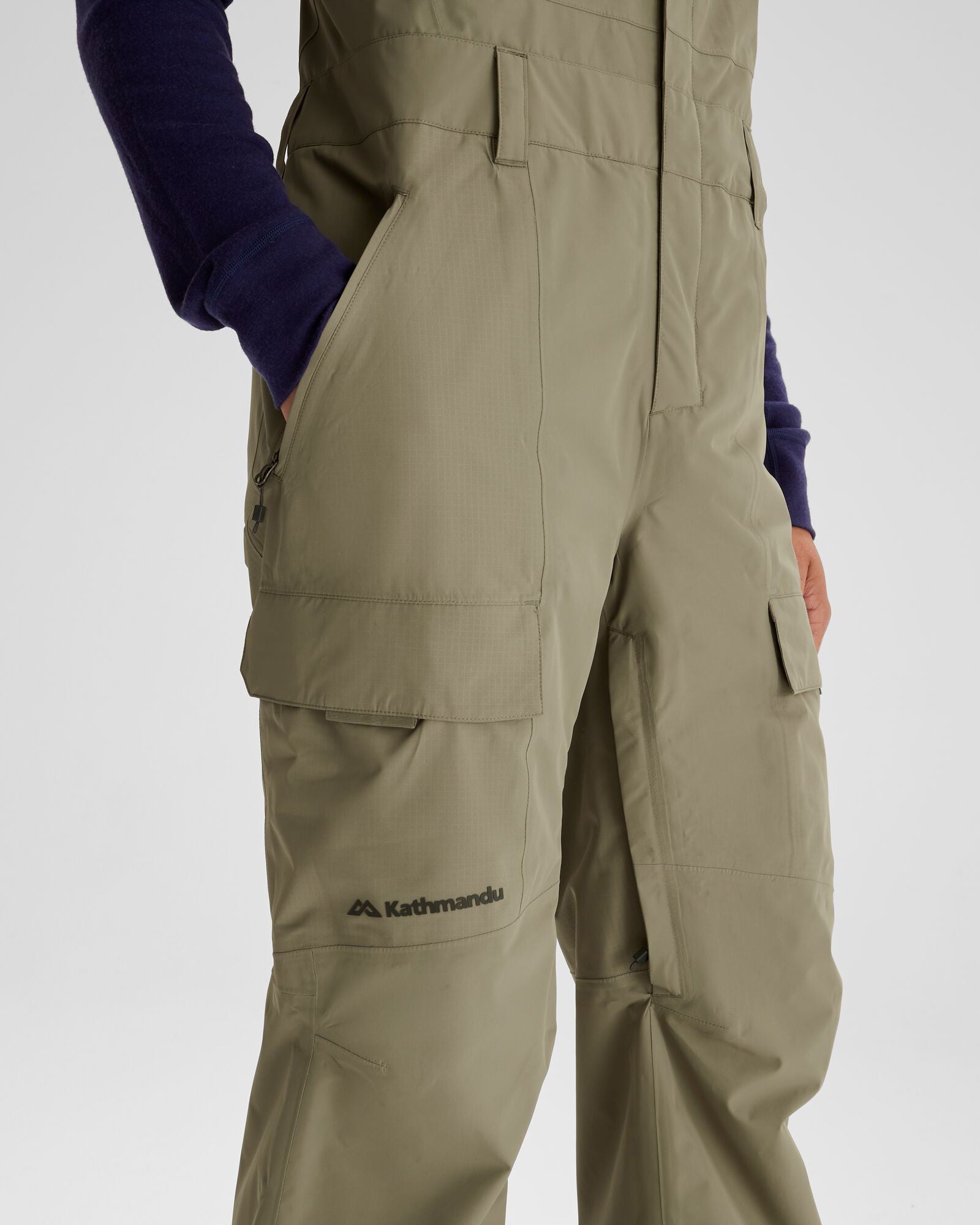 Men's PWDR Days 2L Insulated Snow Bib Pants - Waterproof Winter Ski Overalls for Snowboarding & Cold Weather - Beech Color