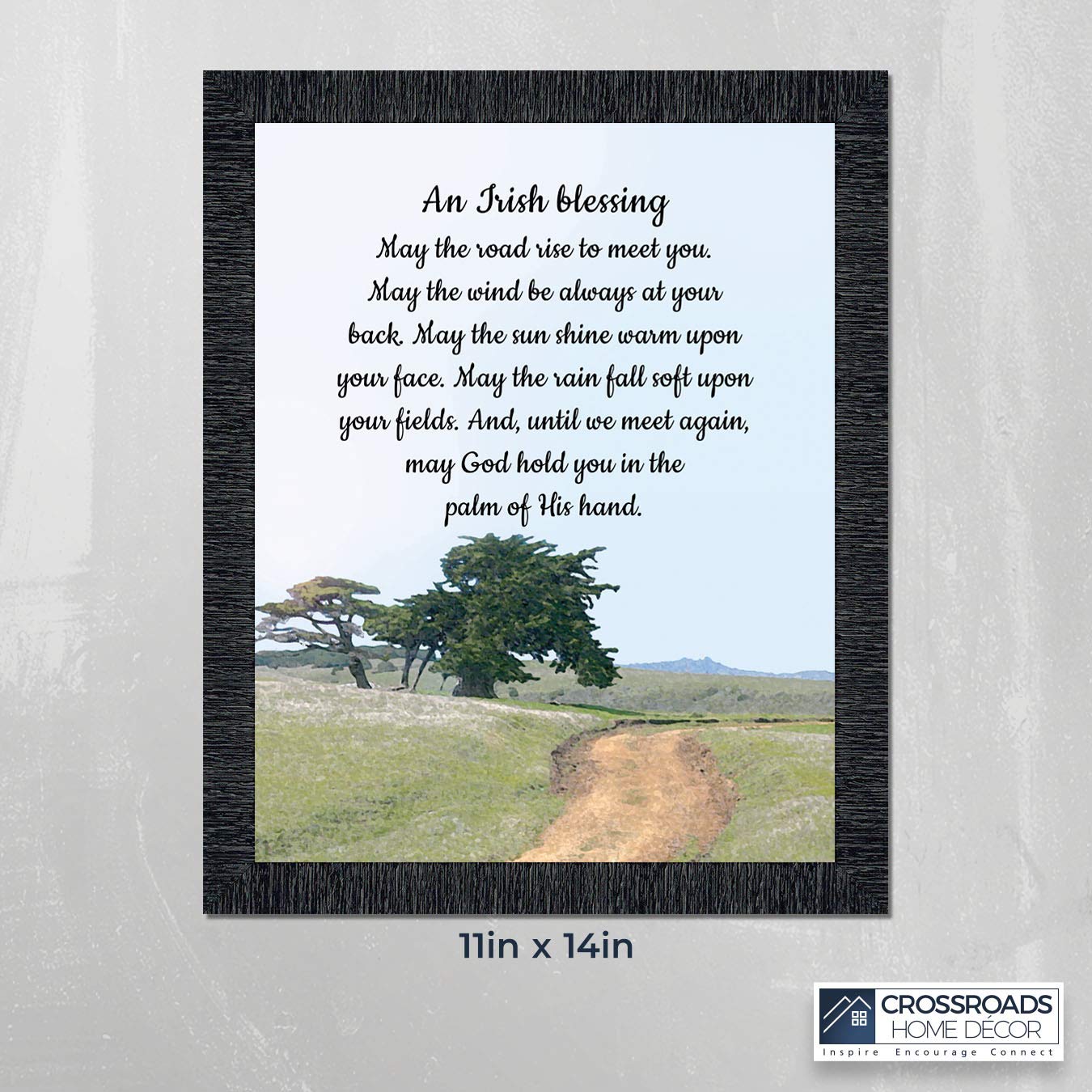 Celtic Irish Blessing Wall Art - 'May the Road Rise Up to Meet You' Home Decor Sign, Unique Irish Gifts for Women & Housewarming Presents - Perfect for St. Patrick's Day, New Home Decor & Irish-Themed Rooms
