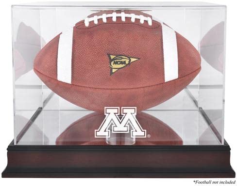Minnesota Golden Gophers Mahogany Wood Football Display Case with Mirror Back - College Football Memorabilia Showcase for Collectors (Case Only) - Perfect for Home Office, Man Cave, or Sports Fan Gift