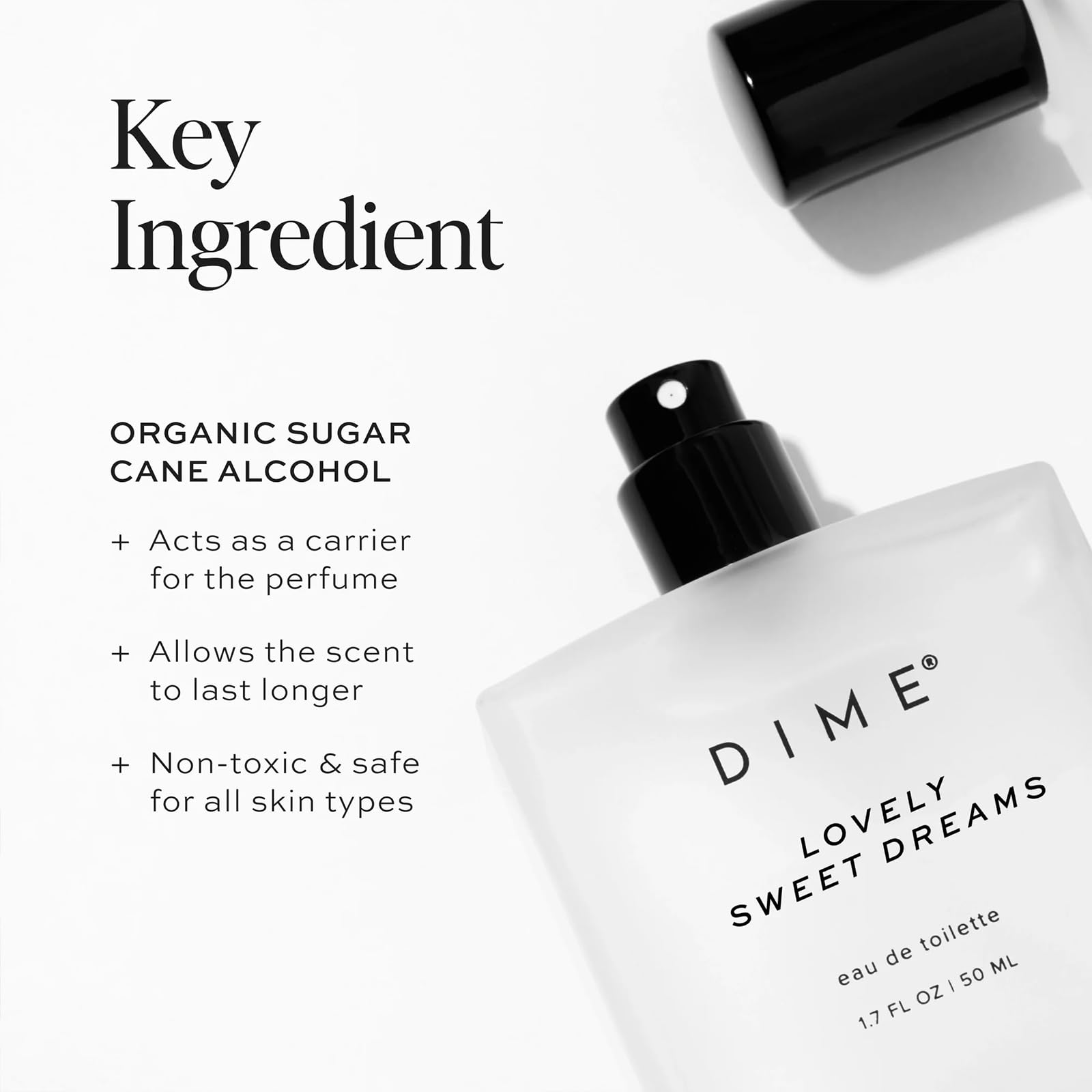 Dime Beauty Lovely Sweet Dreams Perfume for Women - 1.7 oz / 50 ml Eau de Toilette with Warm Vanilla & Floral Scent | Hypoallergenic, Clean Fragrance | Perfect for Date Nights, Office Wear & Everyday Elegance (Packaging May Vary)