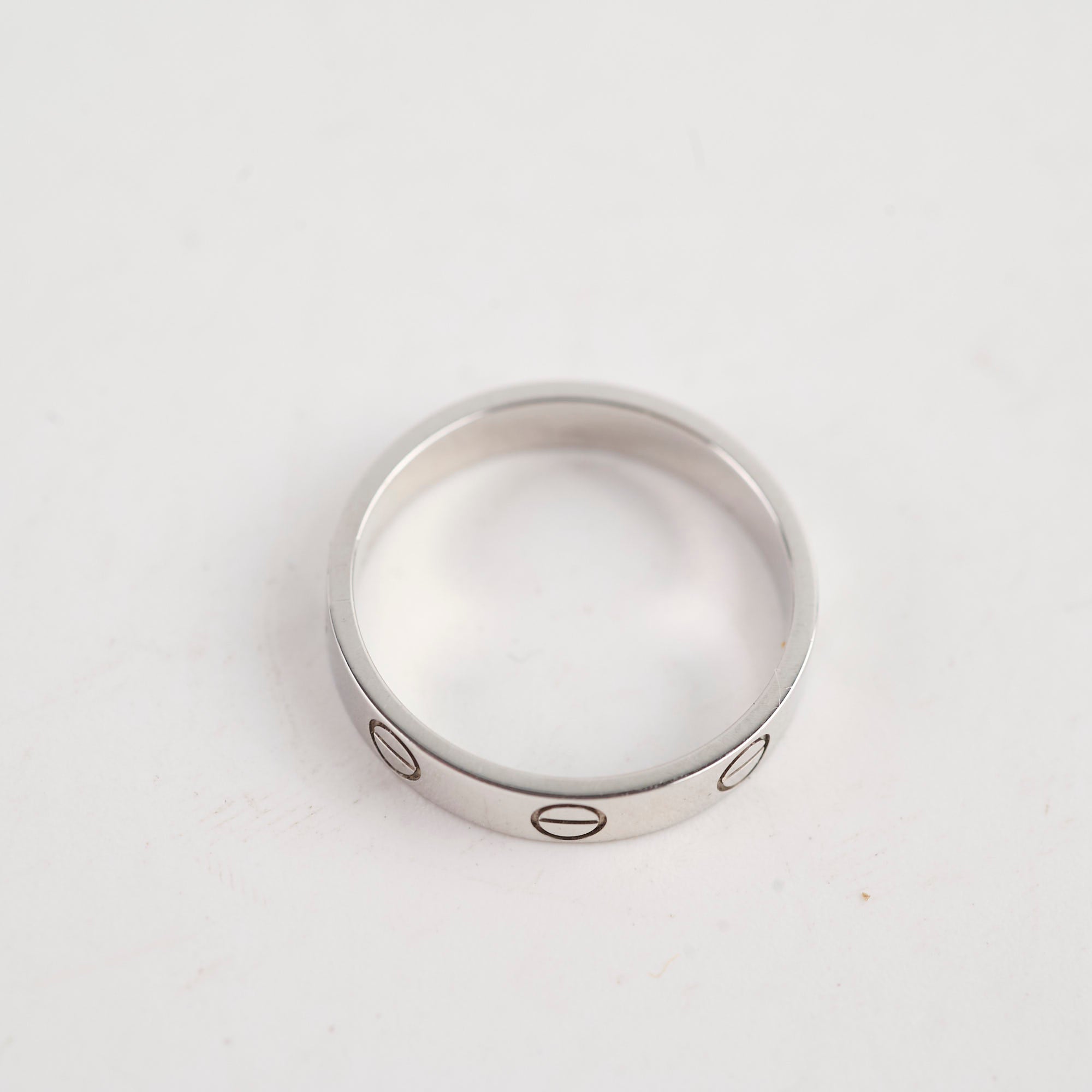 Cartier Love Wedding Band Ring - 18K White Gold Size 53 (US 6.25) for Women & Men - Luxury Engagement & Anniversary Jewelry Gift for Couples