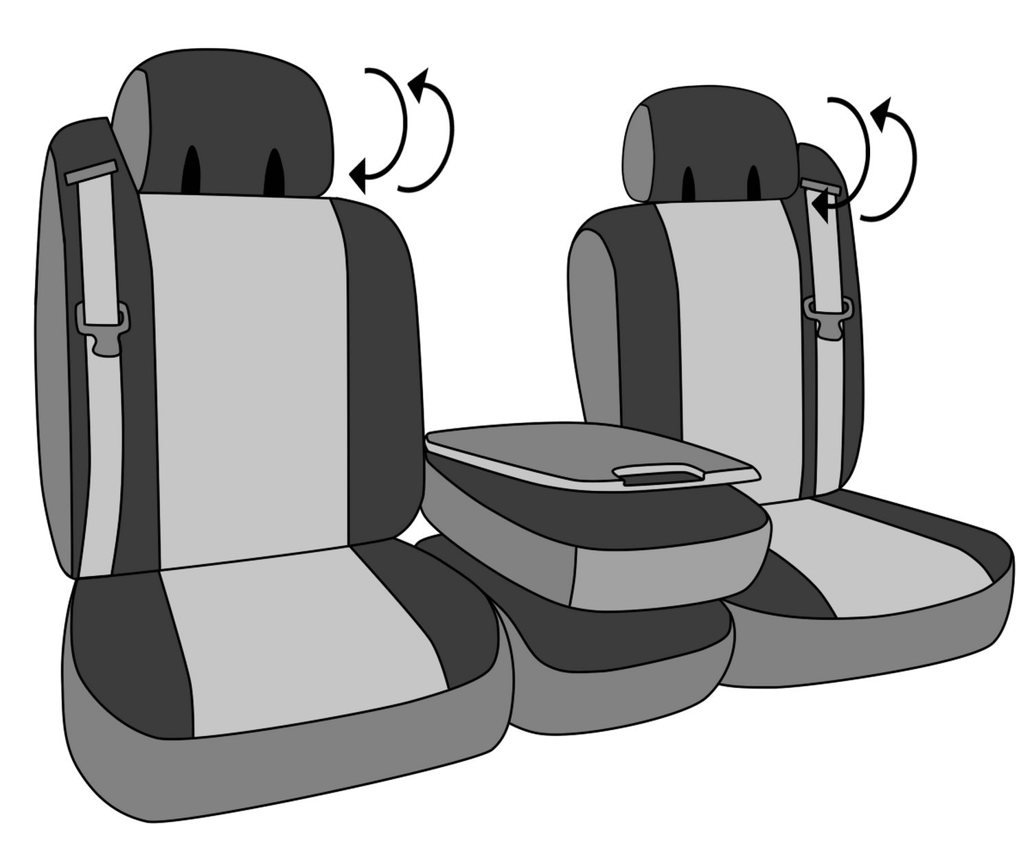 CalTrend 40/20/40 Split Bench Seat Covers for 2017 Ford Expedition - Durable Cordura Fabric in Black with Black Trim | Perfect for Off-Roading, Camping & Daily Commutes