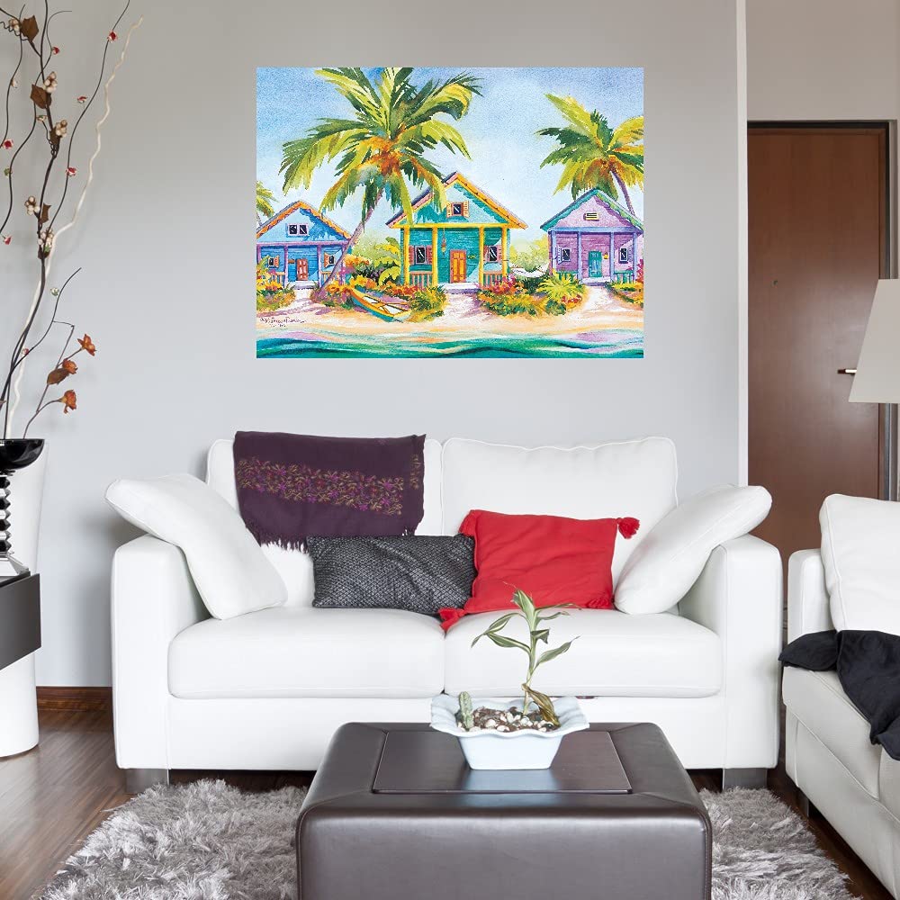 Fine Art Canvas Wall Decor - Island Charm Painting by Kathleen Denis - 32x24 Inches - Ready to Hang for Living Room, Bedroom, Office & More - Perfect for Coastal, Tropical & Beach House Decor