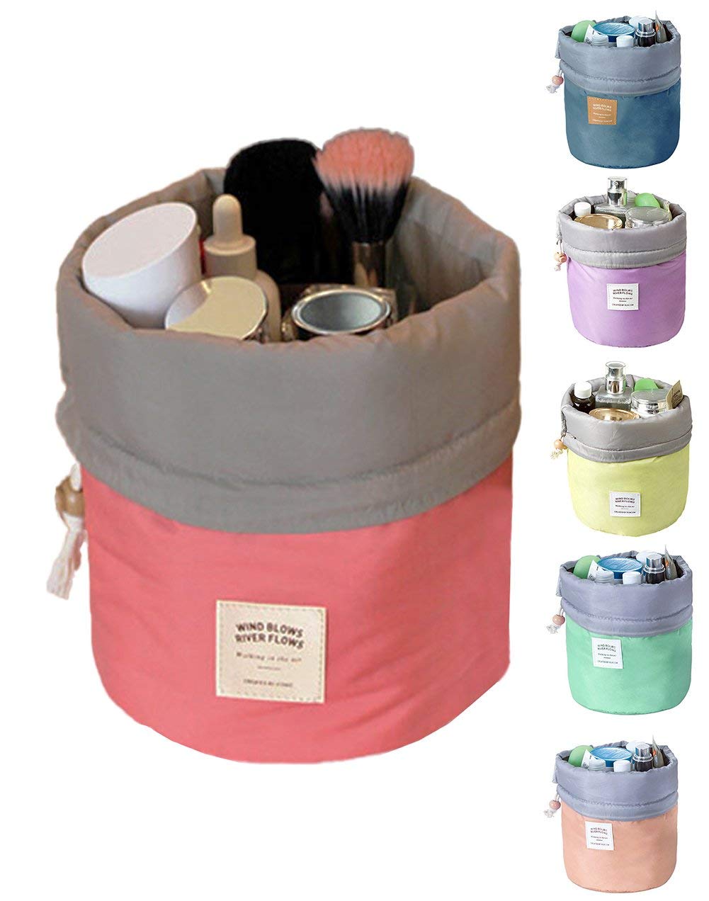 Eva Women's Round Cosmetic Organizer Bag - Travel Makeup Pouch with Free Heart-Shaped Box | Perfect for Travel, Home Storage & Gift Giving