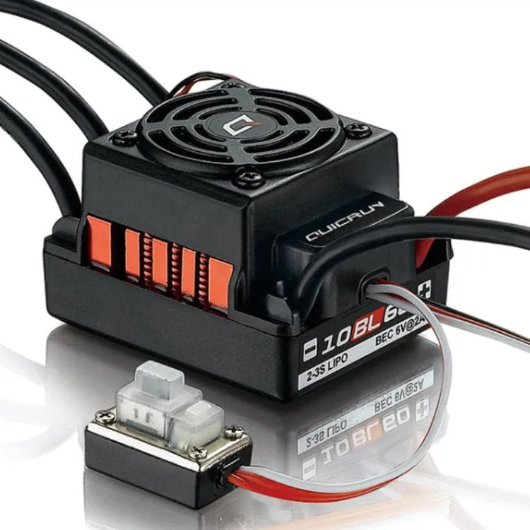 Hobbywing QuicRun 10BL60 60A Brushless Sensorless Waterproof ESC Speed Controller for 1/10 RC Cars - Perfect for Off-Road Bashing, Crawling and Racing