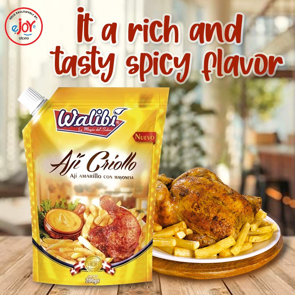 Hot Yellow Peruvian Pepper Sauce - Walibi eJoyStore Aji Criollo 200g | Spicy Condiment for Tacos, Grilled Meats & Peruvian Dishes