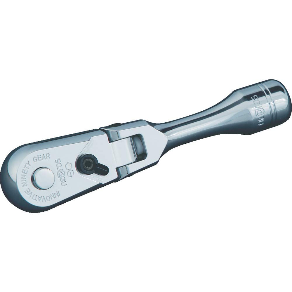 Nepros Compact Flex-Head Ratchet Handle NBRC390FS - Premium Professional Ratchet Wrench for Automotive Repair & DIY Projects - Perfect for Tight Spaces and Engine Work
