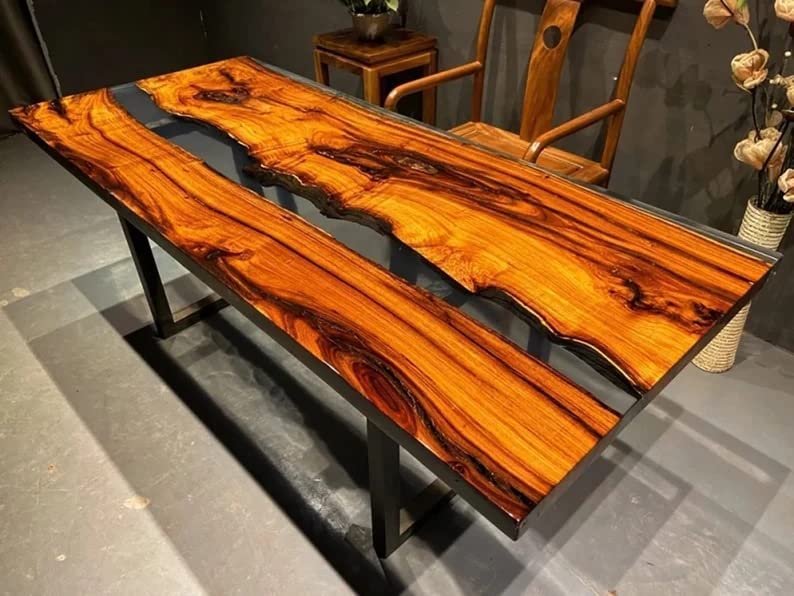 Custom Epoxy River Dining Table for 2-8 People - 36