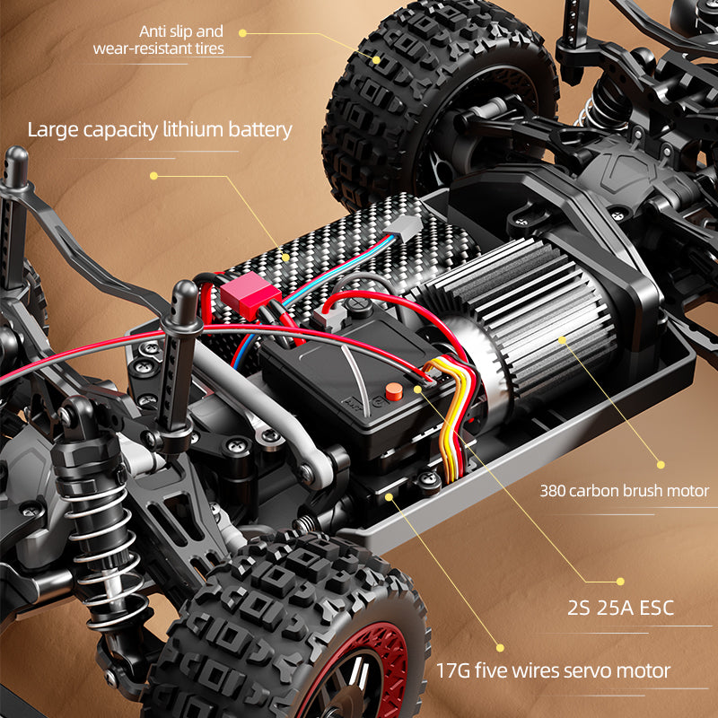 SCY 1/18 Scale Full Proportional RC 4WD Monster Truck - High Speed Remote Control Car for Kids & Adults, All Terrain Off-Road Vehicle with LED Lights - Perfect for Backyard Racing, Indoor Crawling & Outdoor Adventure Play
