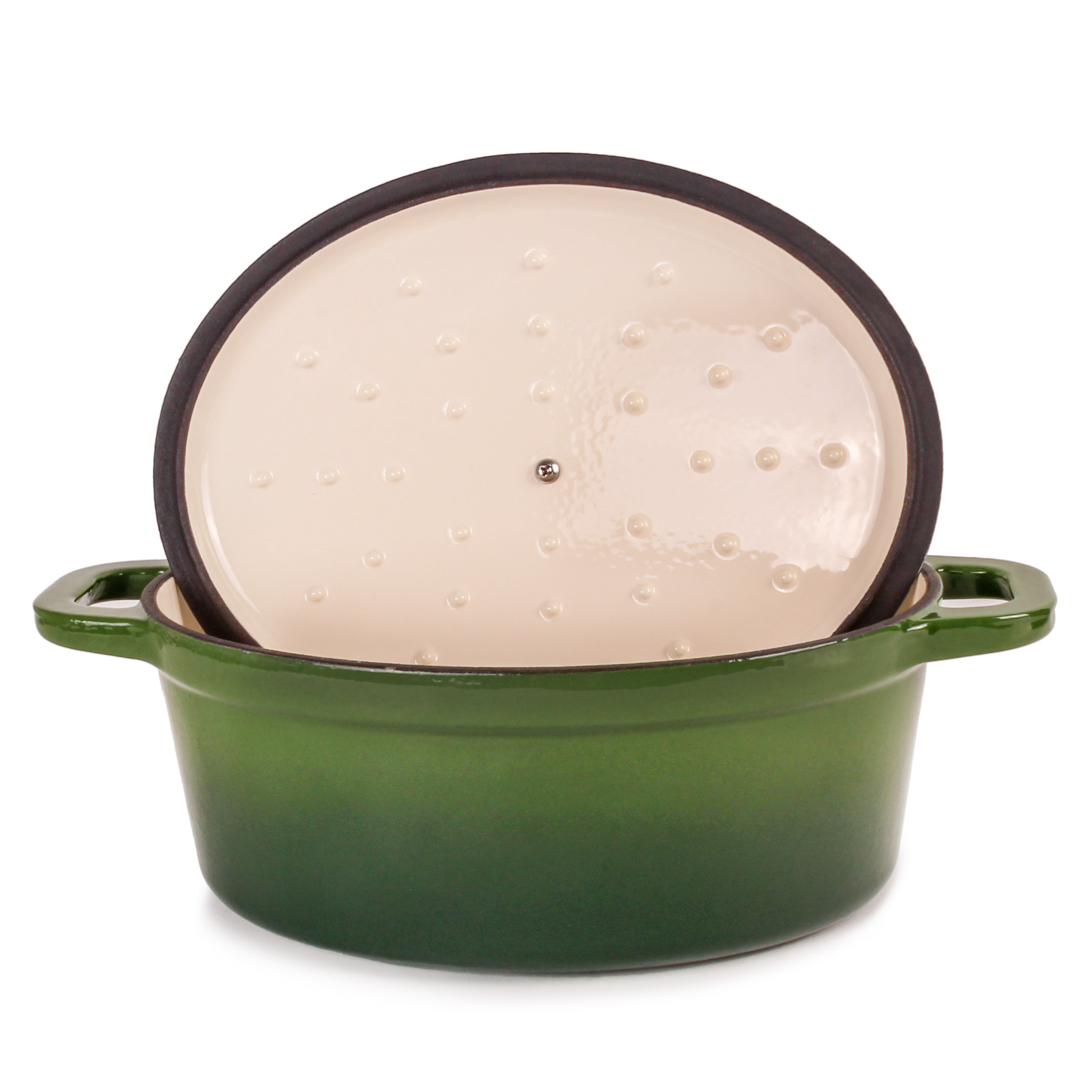 BergHOFF Neo 4-Piece Cast Iron Cookware Set - 5 Quart & 8 Quart Dutch Oven with Lid - Premium Green Enameled Cookware for Stovetop, Oven & Camping - Perfect for Soups, Stews & Braising