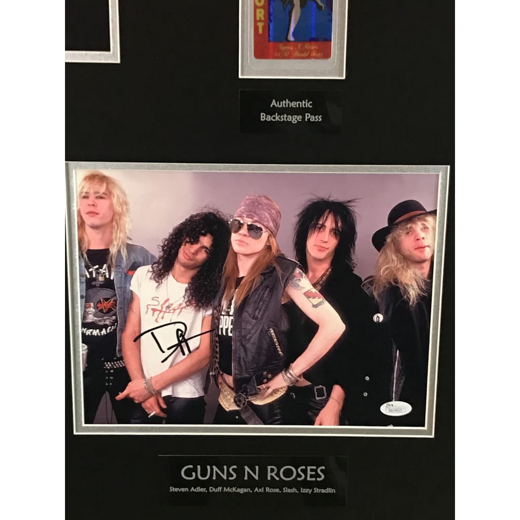Guns N' Roses Autographed Memorabilia Collage with JSA COA - Authentic Signed Rock Band Collectible for Fans, Display & Home Decor