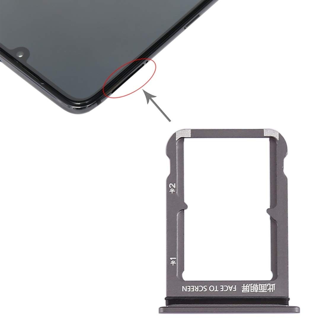 Original SIM Card Tray Replacement for Xiaomi Mi 9 - Grey Color | Compatible with Xiaomi Mi 9 Smartphone | Perfect for SIM Card Replacement & Repair | Ideal for Travelers & Tech Enthusiasts
