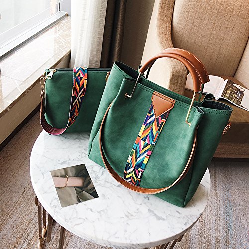 2PCS Genuine Leather Hobo Tote & Crossbody Shoulder Bags for Women - Large Fashion Handbags for Work, Travel & Everyday Use