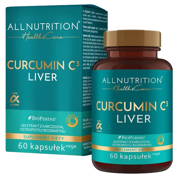 Allnutrition Curcumin C3 Complex with Turmeric Extract - 60 Vegan Capsules for Liver Support, Antioxidant & Anti-Inflammatory Benefits - Perfect for Daily Wellness & Active Lifestyle