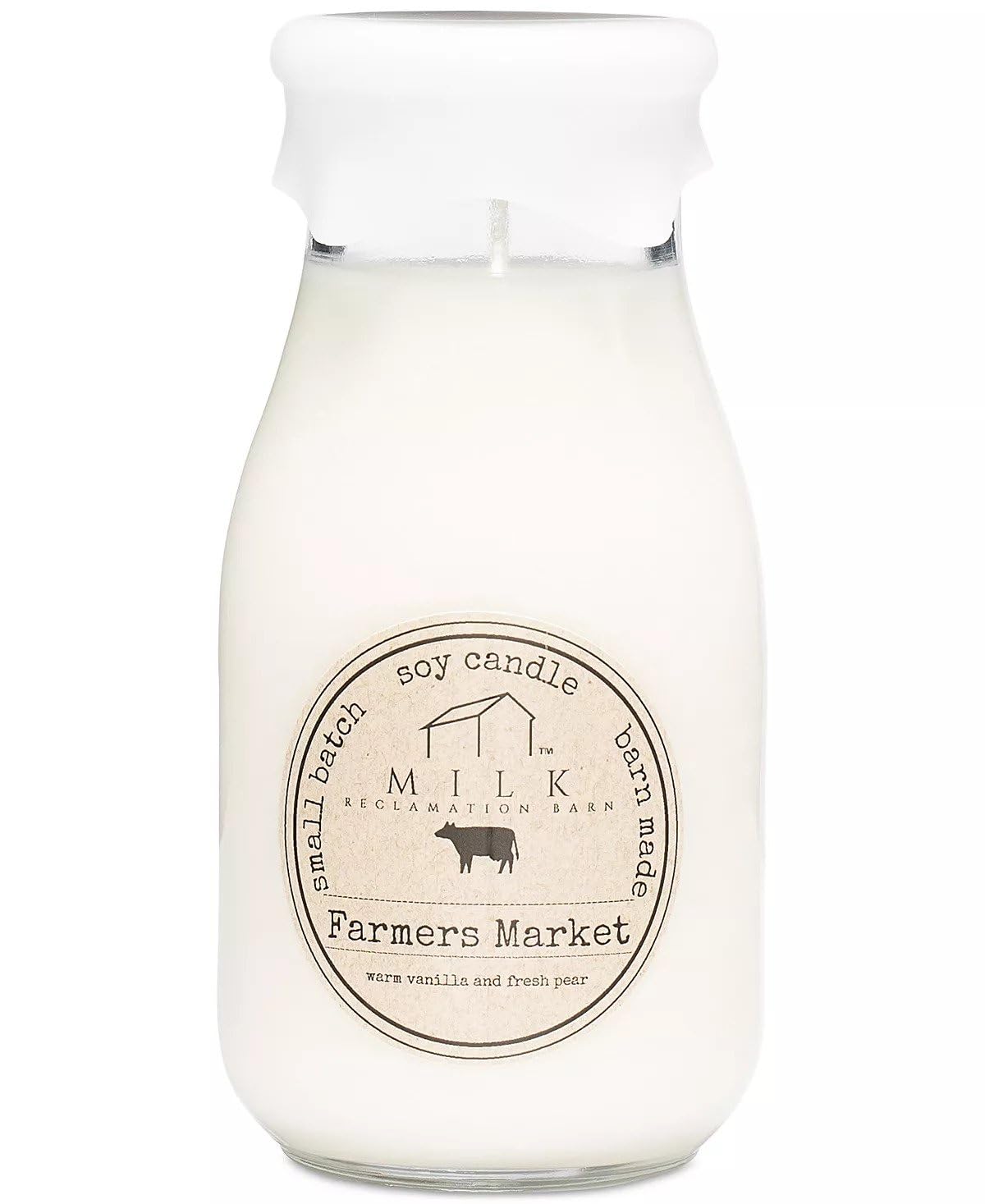 Farmhouse Milk Bottle Candle (13 oz) - Handmade Soy Wax Candle for Home Decor, Gifts, Farmers Market - Perfect for Farmhouse, Rustic, and Country Style Decor