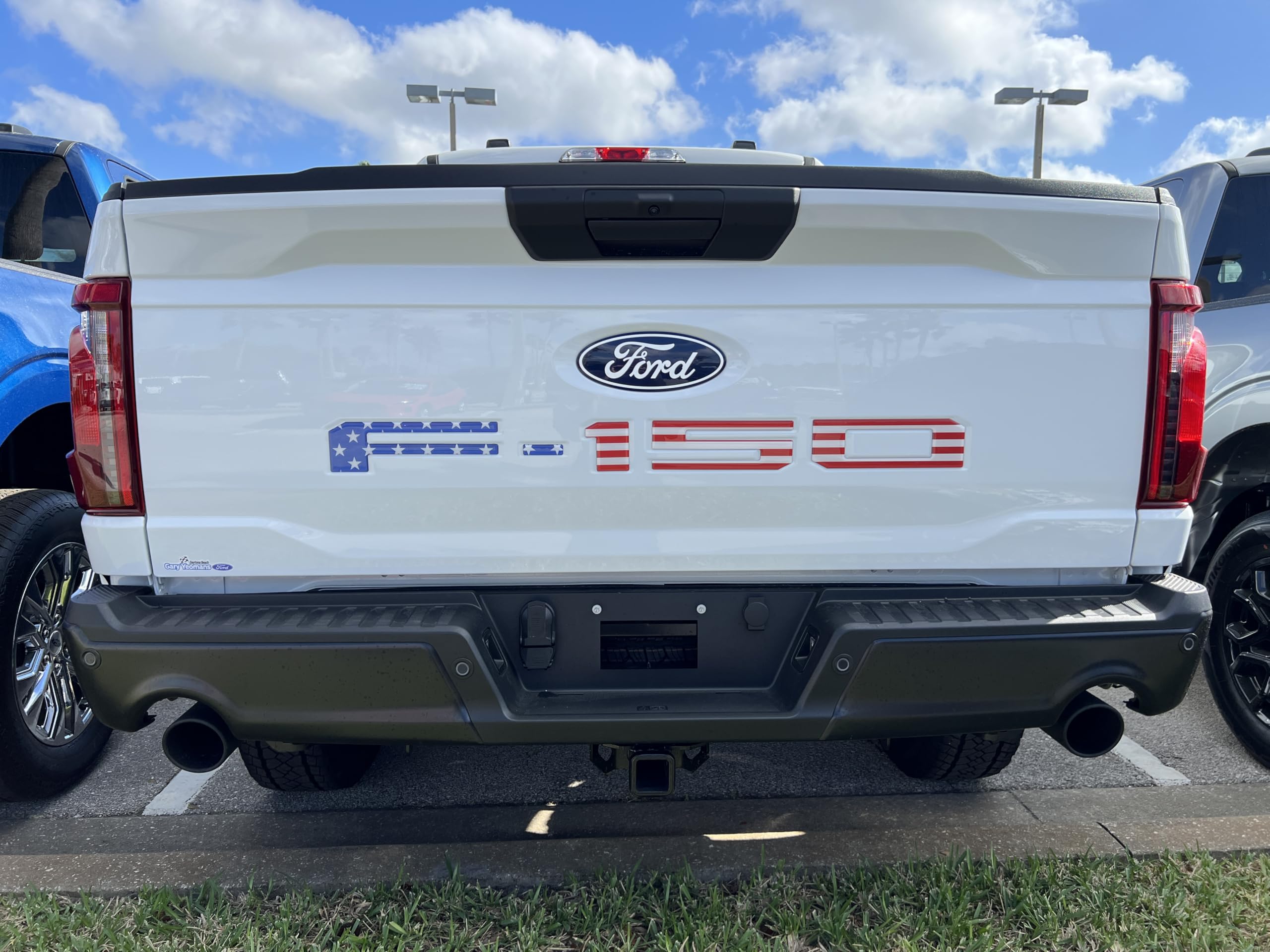 2021-2025 Ford F-150 Tailgate Emblem Letter Inserts with American Flag Design - Custom Chrome Badge Decals for Truck Accessories - Perfect for Patriotic Truck Enthusiasts & 4th of July Decorations