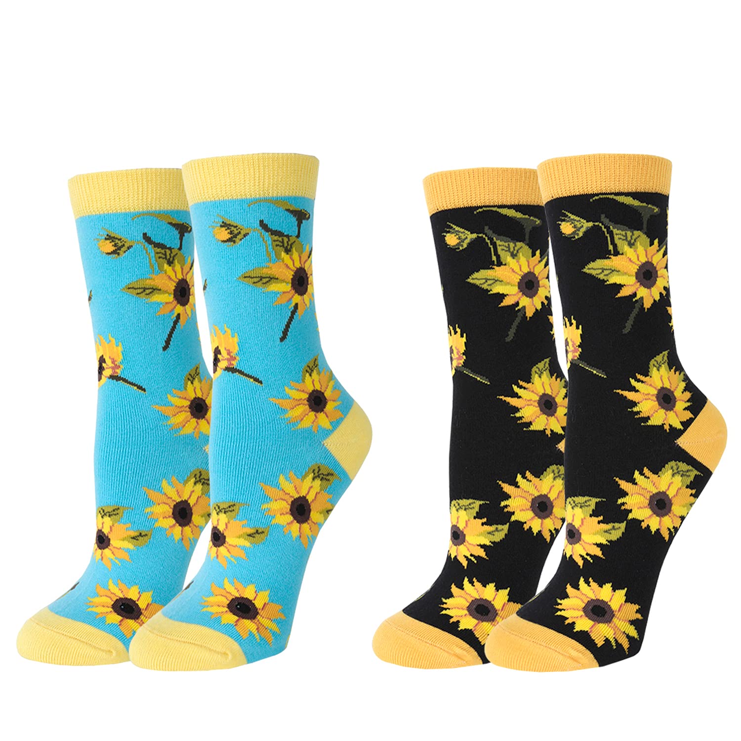 Benefeet Women's Funny Animal Crew Socks - Cute Floral Cotton Socks for Casual Wear