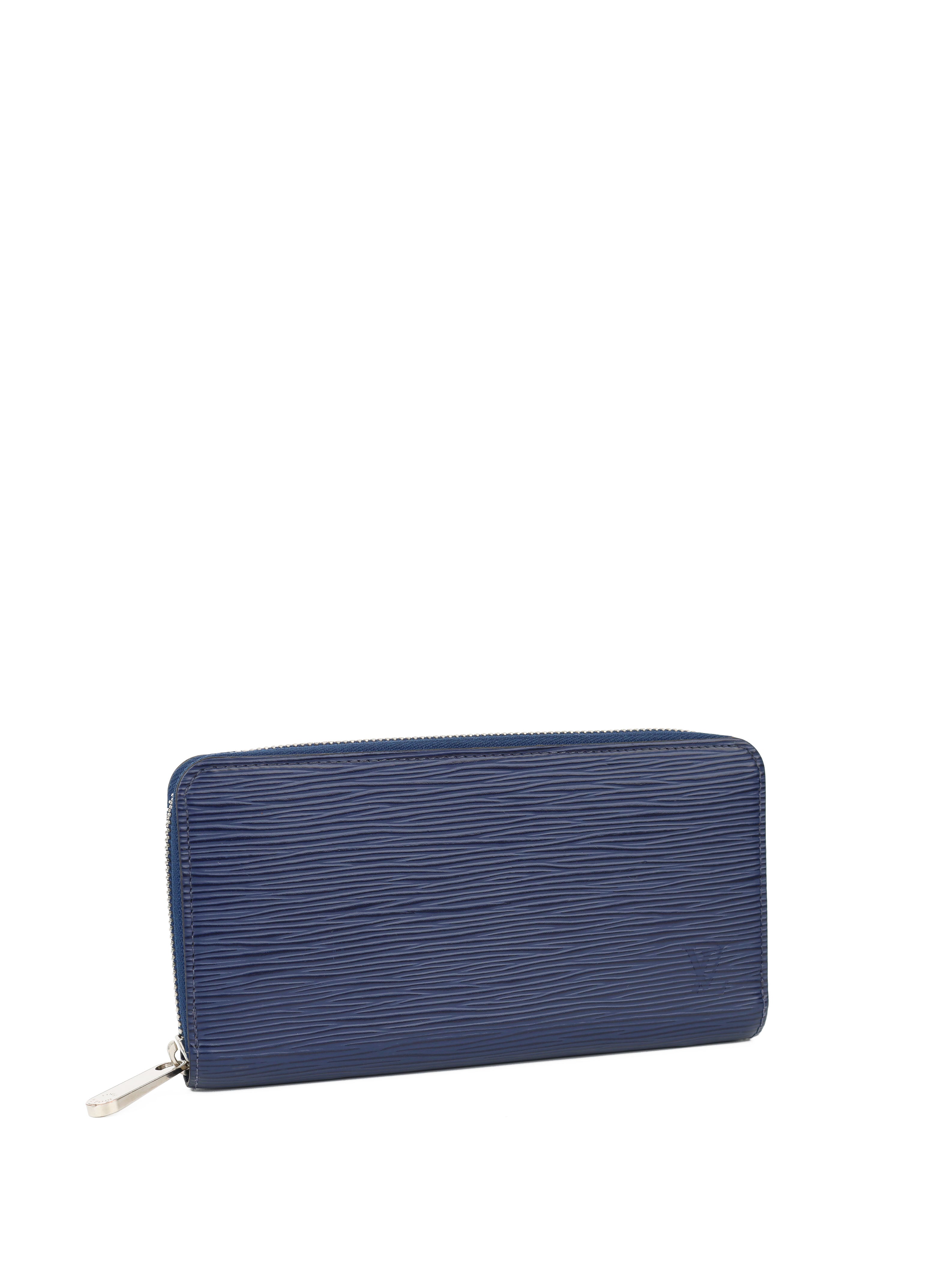 Louis Vuitton Indigo Epi Leather Zippy Wallet for Women - Luxury Designer Zip Around Coin Purse for Everyday Use & Travel Accessories