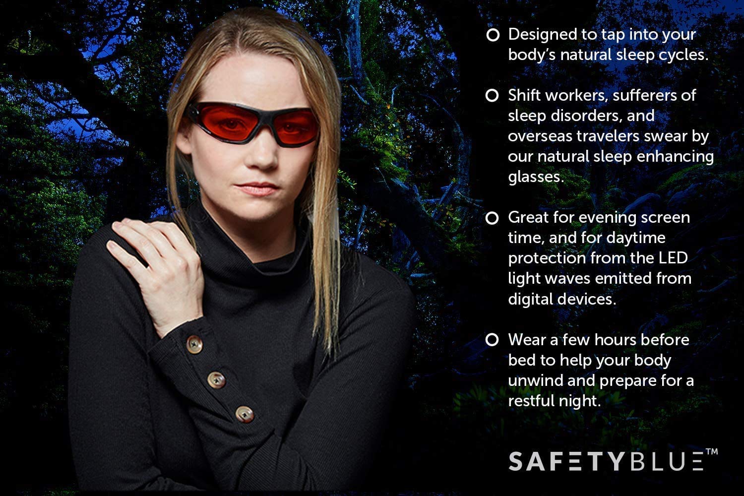 Blue Light Blocking Glasses for Better Sleep - Sleep Savior Deluxe Night Lenses for Bedtime & Screen Use