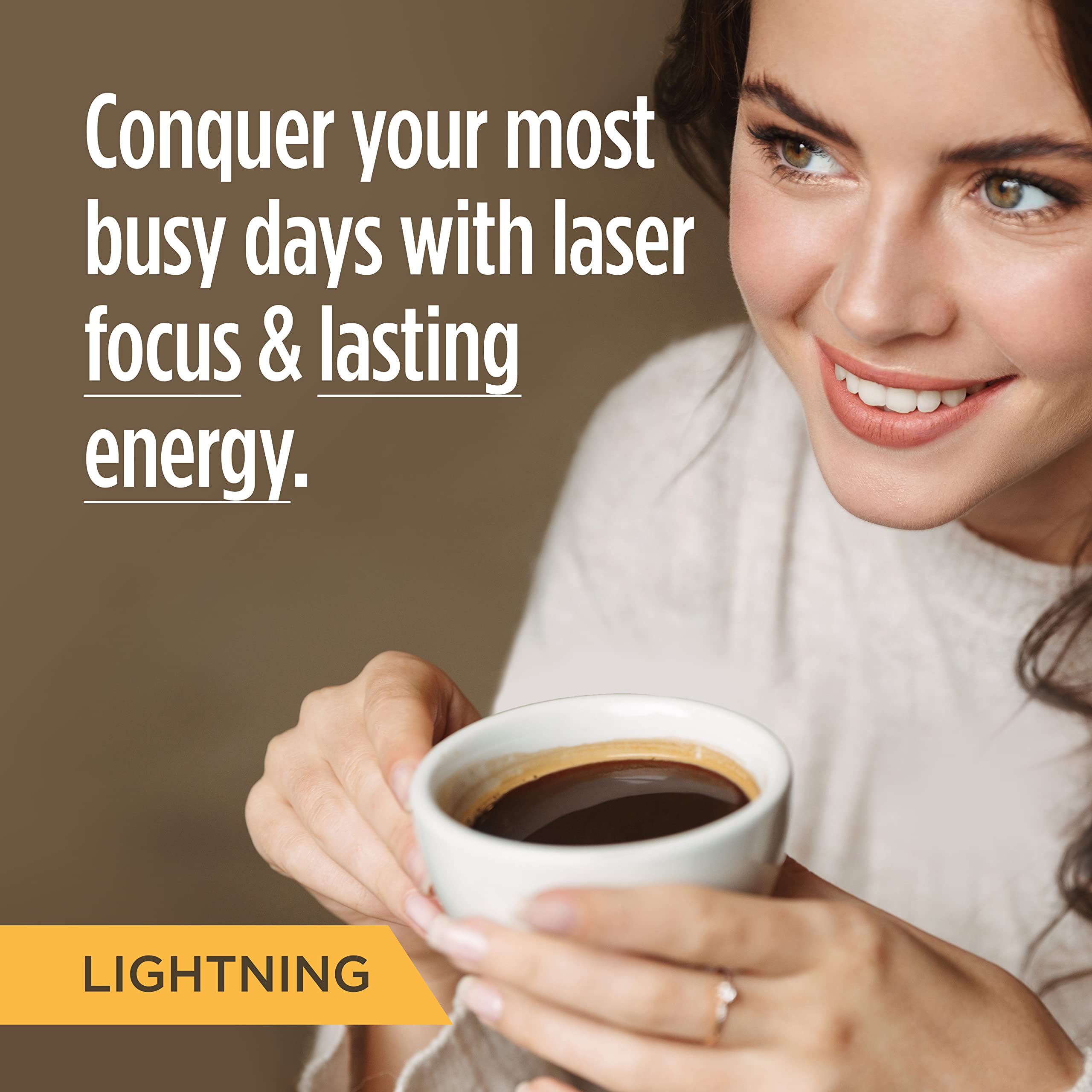 VitaCup Lightning Coffee Pods - 2X Caffeine Boost with Green Coffee Bean, B Vitamins & Vitamin D3 | Strong Dark Roast Arabica Single Serve Pods | Compatible with Keurig K-Cup Brewers (64 Count - 4 Packs of 16) | Perfect for Morning Energy, Work Focus & Study Sessions