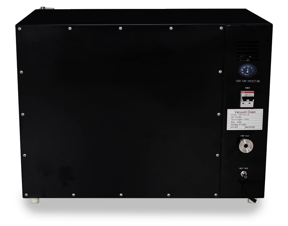 1.9 CuFt Vacuum Drying Oven with 5 Shelves (10 Slots) - 200°C 110V 4-Sided Heating for Lab, Industrial & Scientific Use - USA Lab Equipment for Drying, Curing & Sterilizing