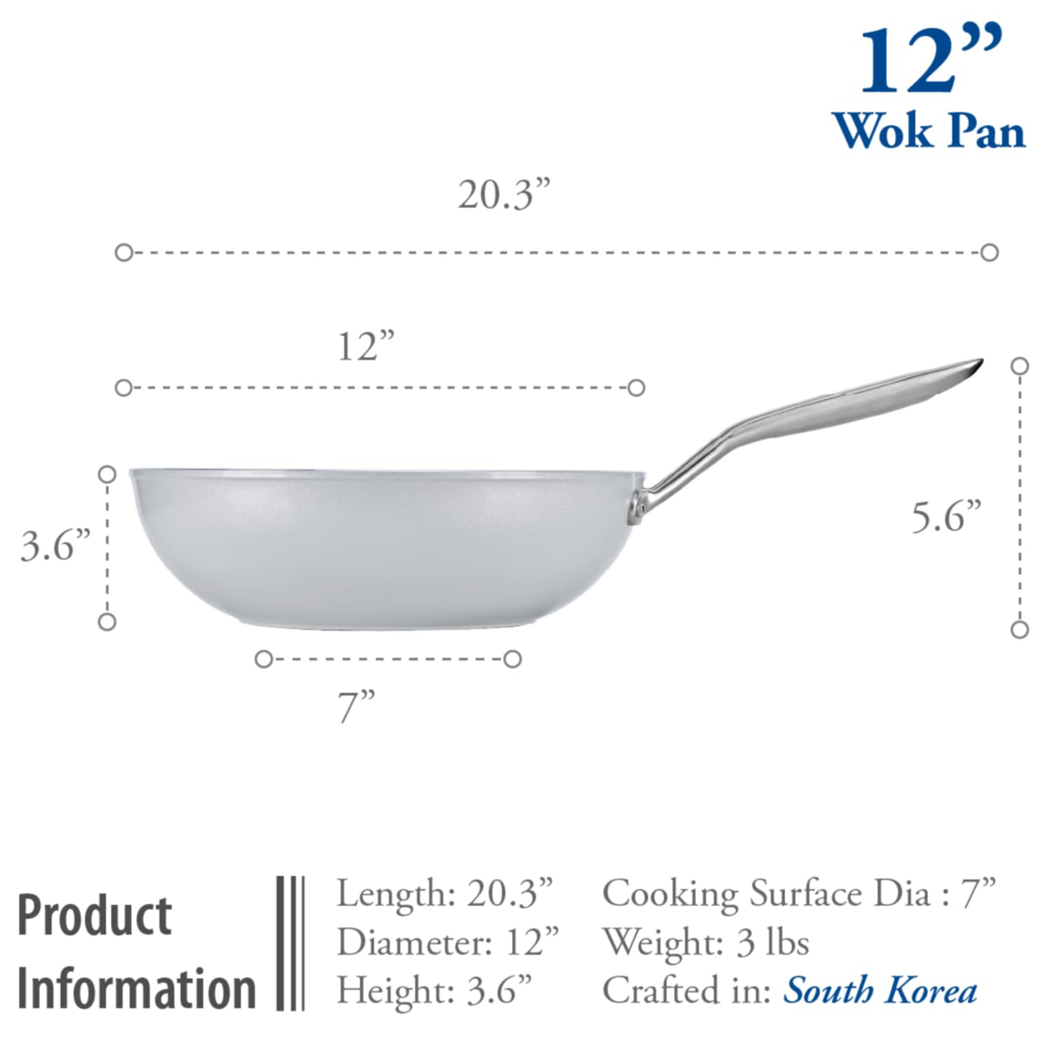 TECHEF CeraTerra 12-Inch Ceramic Nonstick Wok Pan - PFOA, PTFE & PFAS Free, Oven & Dishwasher Safe, Flat Bottom Stir Fry Pan - Made in Korea - Perfect for Asian Cooking, Sautéing & Healthy Meal Prep