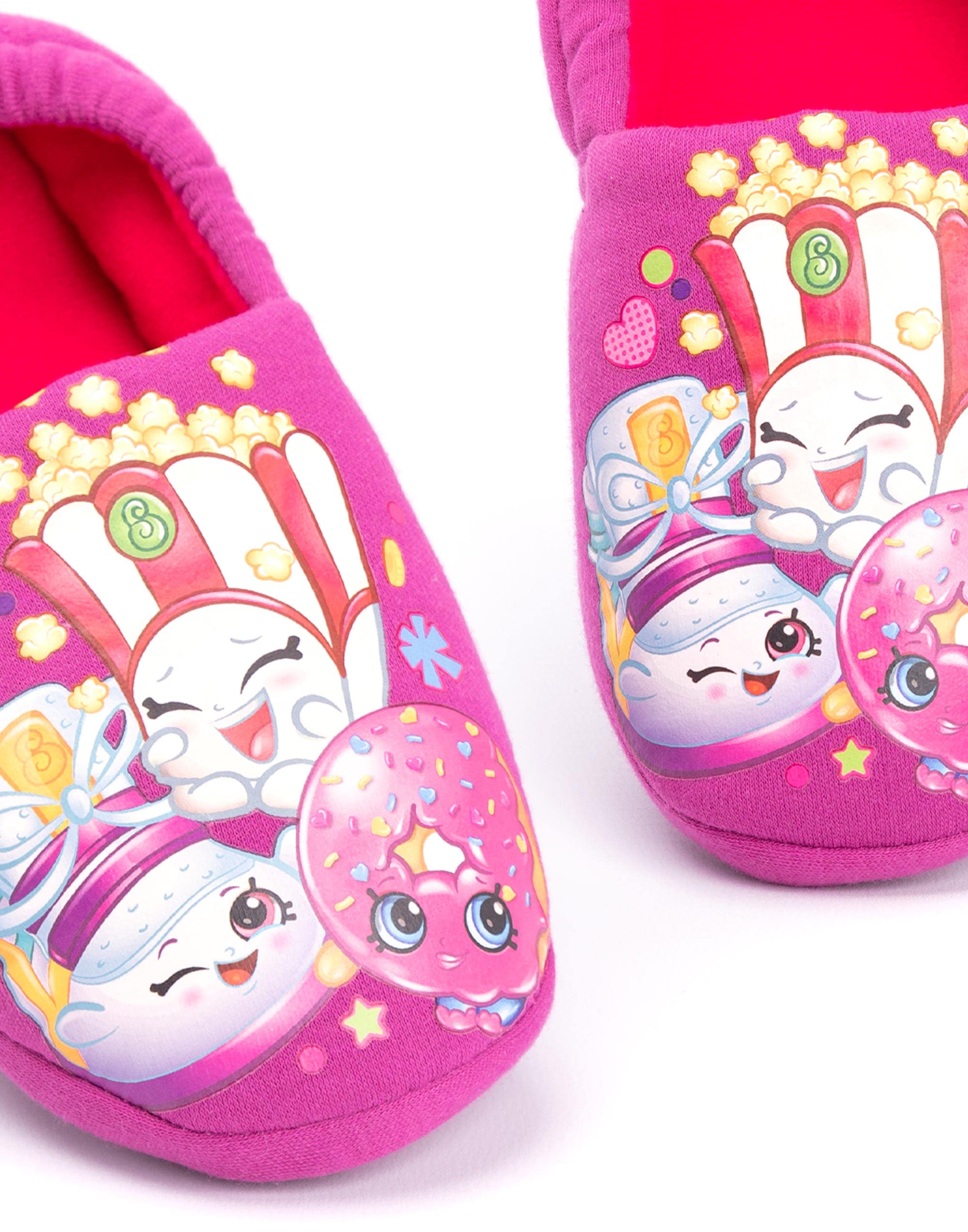 Shopkins Purple & Pink Girls' Slippers - Kids Sizes 6-2 (US 11.5 Little Kid) | Novelty Character Gift for Birthday & Sleepovers