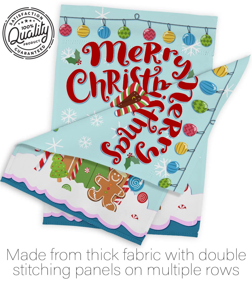 Gingerbread Christmas House Flag Set 28x40