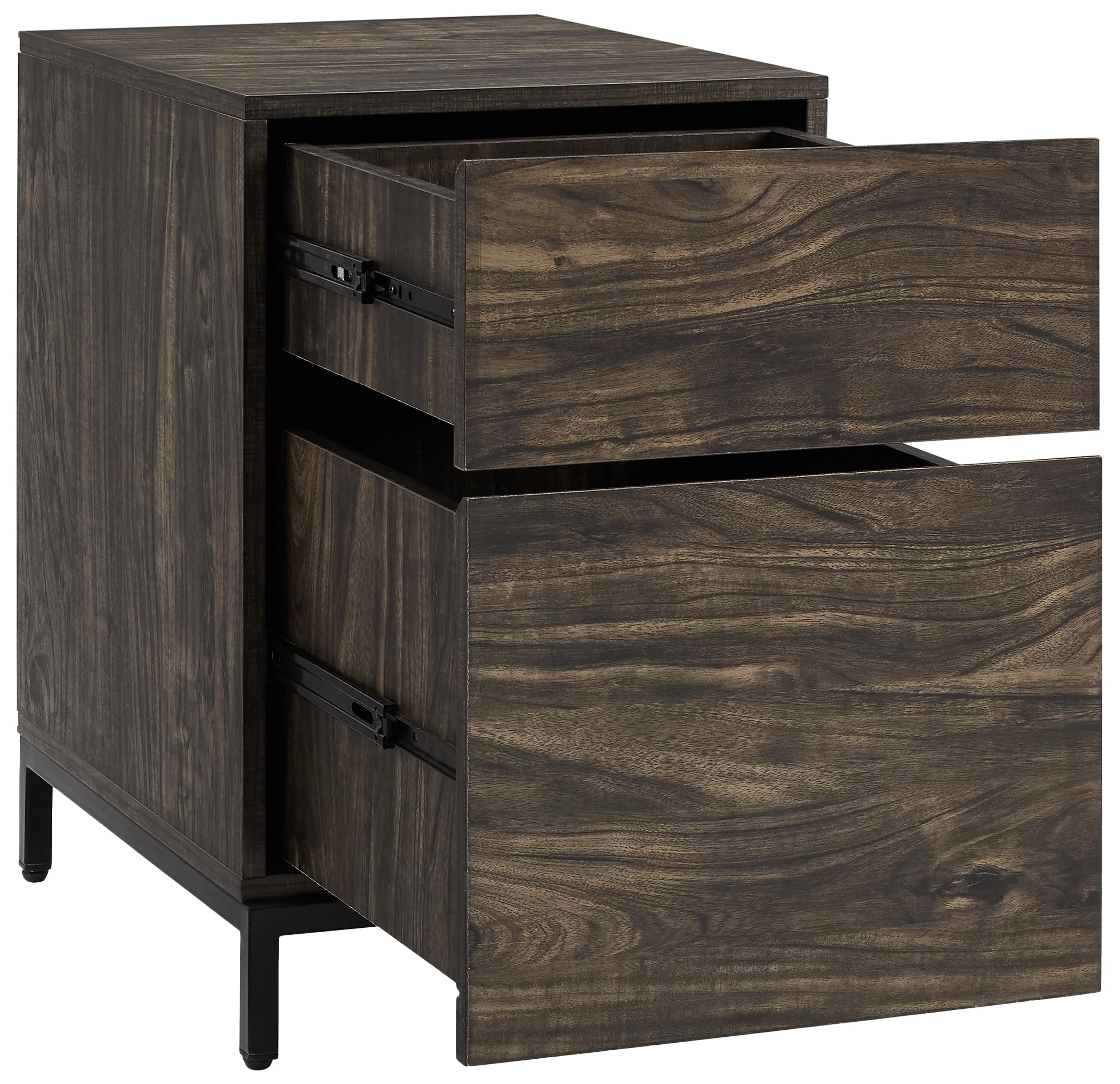 Crosley Furniture Jacobsen File Cabinet - Home Office Storage Organizer, Brown Wooden Filing Cabinet for Documents & Folders - Perfect for Office, Study, and Workspace Organization