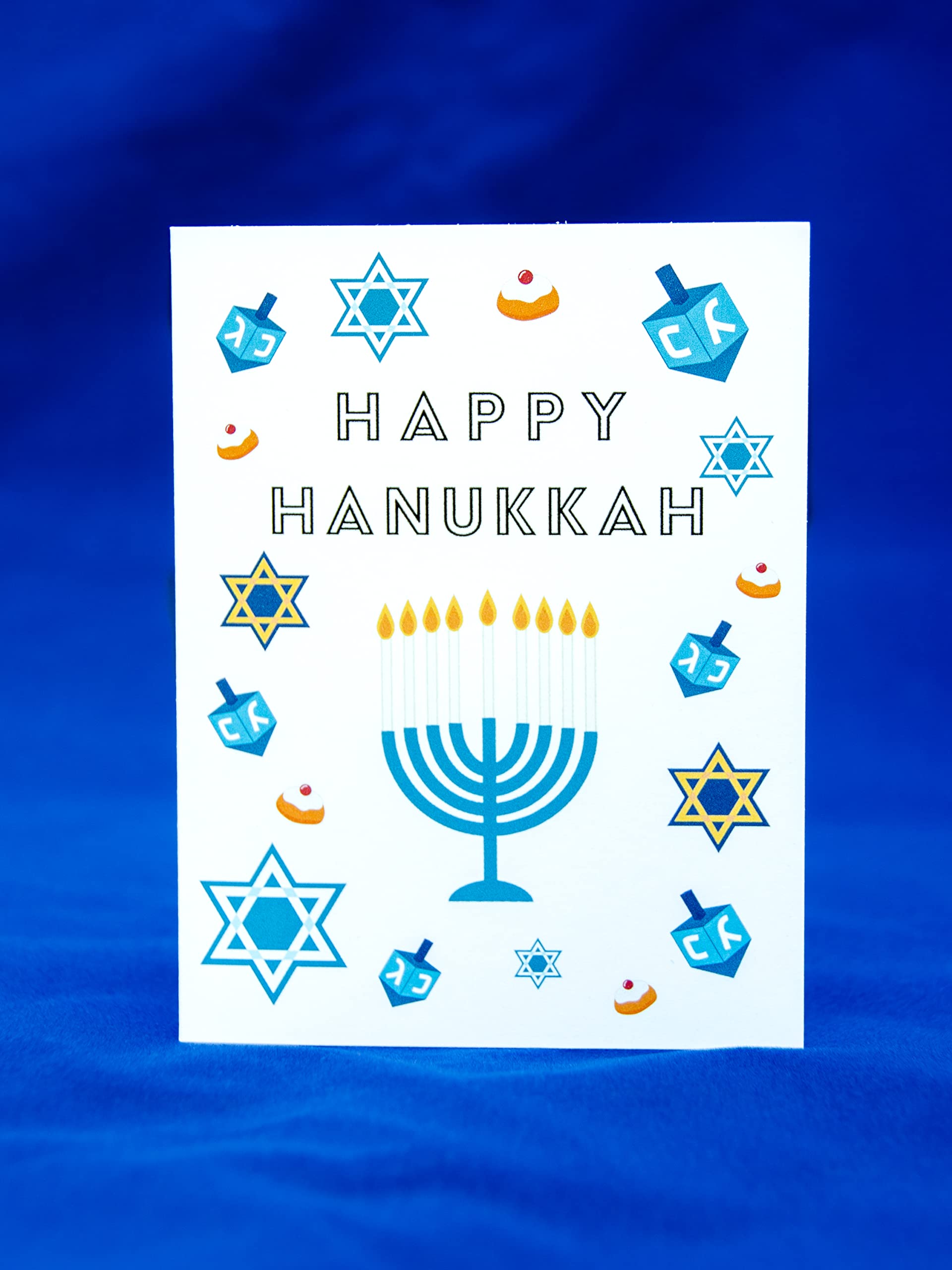 Happy Hanukkah Greeting Cards Set - 15 Pack Jewish Holiday Cards with Menorah & Dreidel Designs - Premium Quality USA-Made Hanukkah Cards for Family, Friends & Coworkers - Perfect for Holiday Wishes, Office Gifts & Festive Celebrations