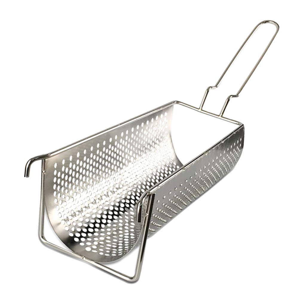 Stainless Steel Deep Fry Basket with Handle - 8 Inch Kitchen Frying & Serving Basket for French Fries, Chicken Wings, Onion Rings - Perfect for Deep Frying, Draining Oil, and Serving Snacks at Parties