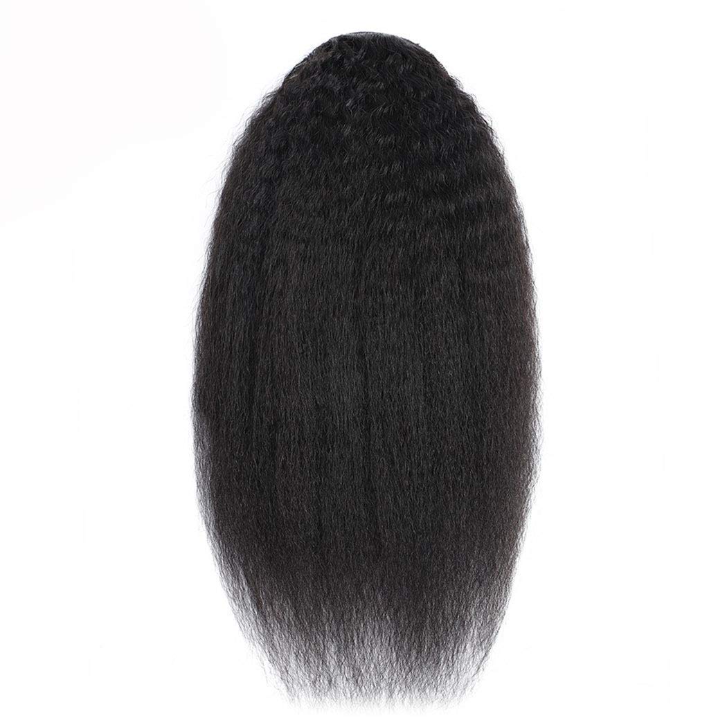 12 Inch Brazilian Virgin Human Hair Ponytail Extension - Afro Kinky Straight Yaki Texture for Black Women | Natural Black Color Remy Hair | Perfect for Daily Wear, Parties & Protective Styles