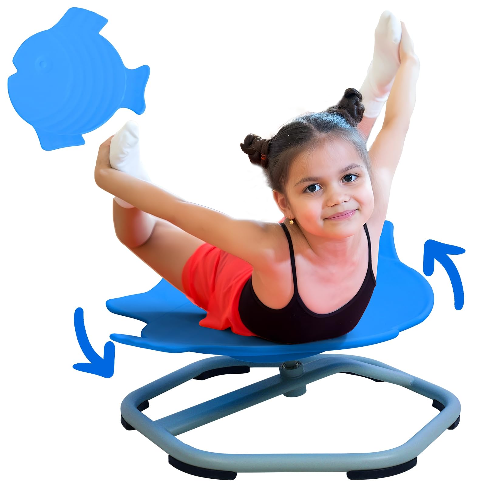 Kids Sensory Spinning Chair - Fish Shaped Swivel Seat for Toddlers | Improves Body Coordination & Balance | Perfect for Sensory Play, Autism Therapy & Classroom Activities