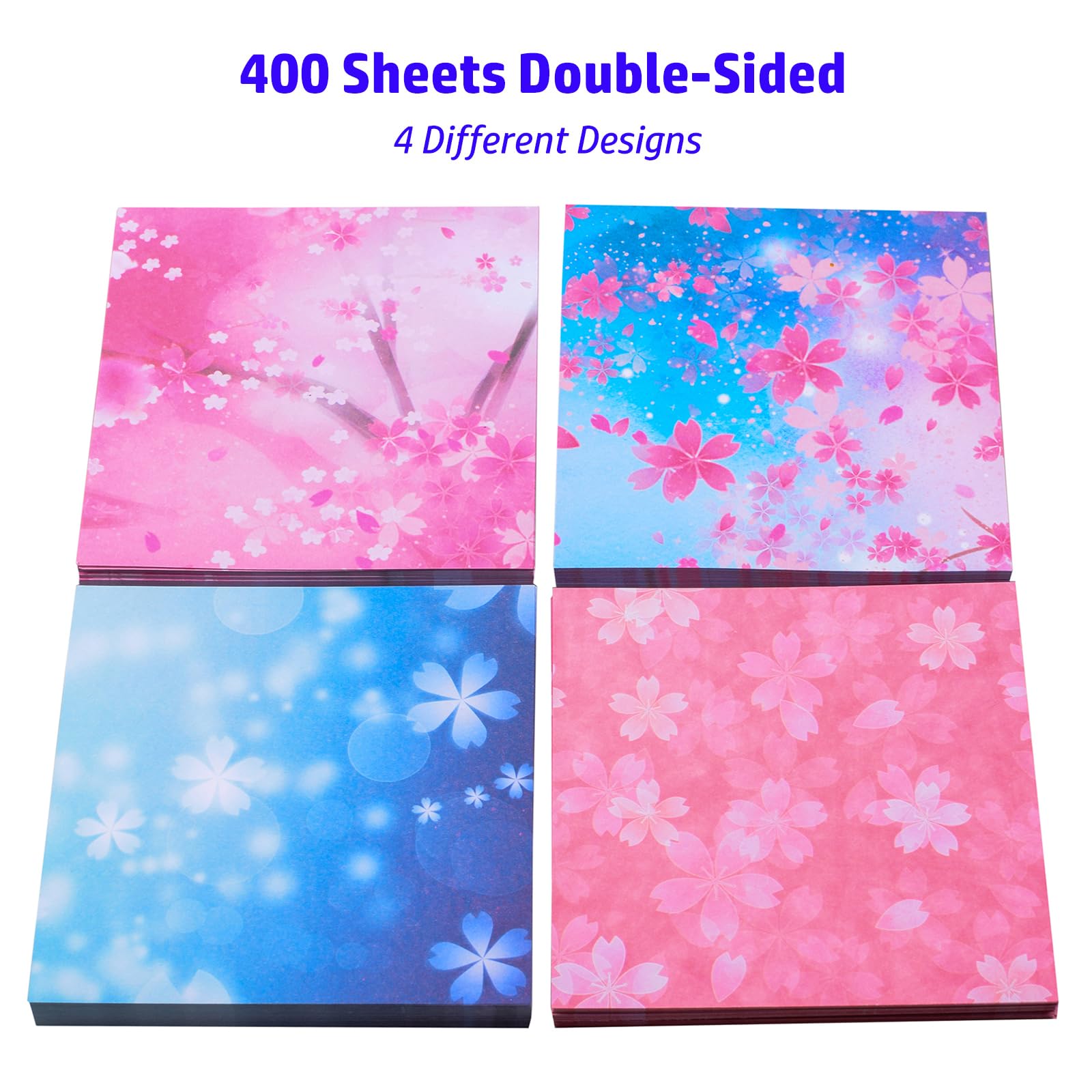Premium 400-Sheet Double-Sided Origami Paper Set - 3.7 x 3.7 Inch Gradient Pattern DIY Craft Paper for Gift Wrapping, Scrapbooking, Birthday Party Decorations & Home Art Projects | Perfect for Kids, Adults & Classroom Activities