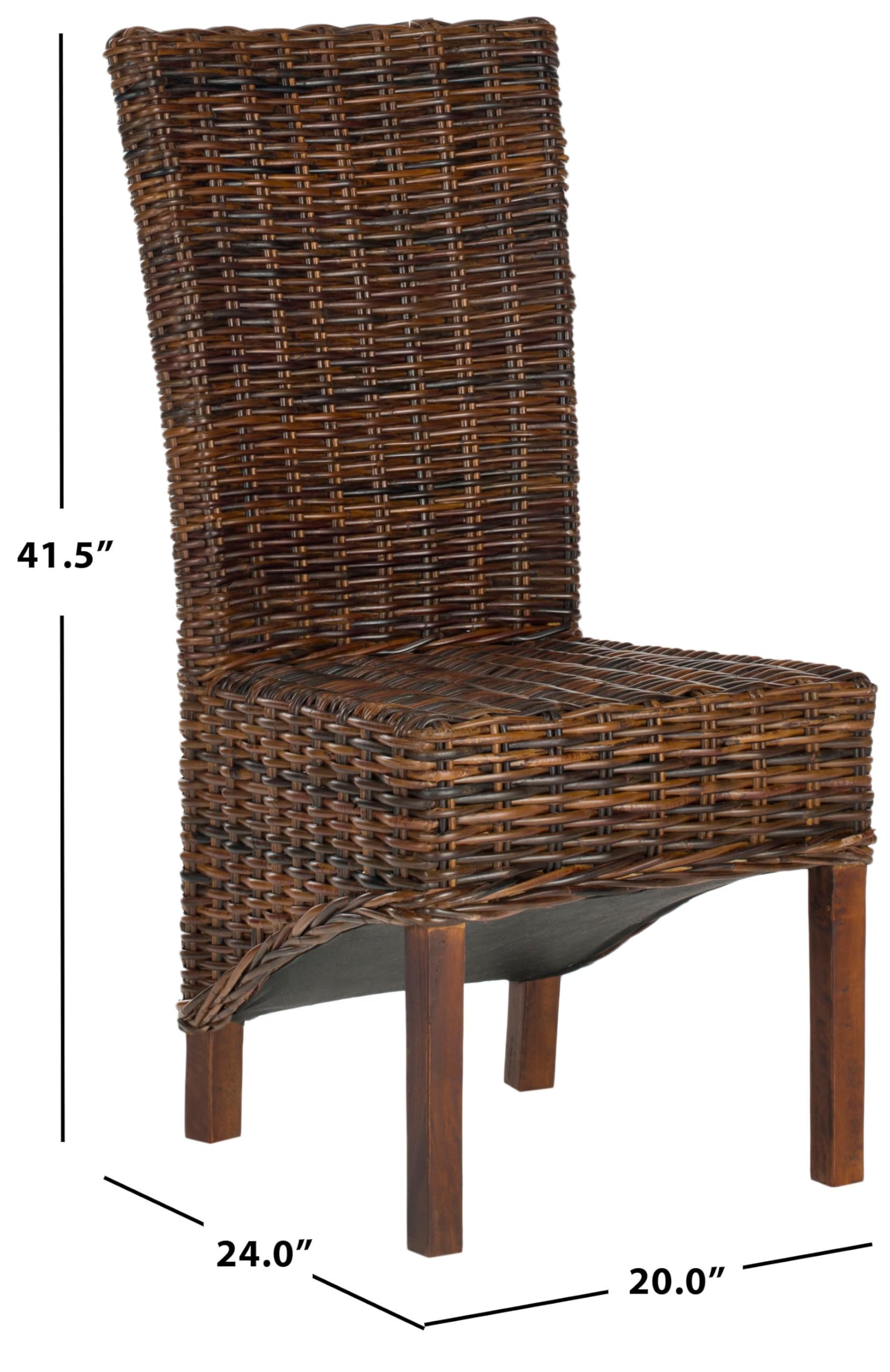 Safavieh FOX6523A-SET2 Ridge Croco Color Dining Chairs Set of 2 - Modern Faux Leather Upholstered Kitchen Chairs for Dining Room, Breakfast Nook, and Home Office